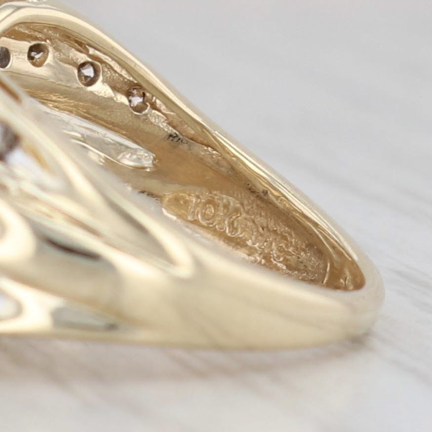 0.39ctw Diamond Knot Ring 10k Yellow Gold Size 5.75 - Elegant Cocktail Ring for Women, Perfect for Parties, Weddings & Special Occasions