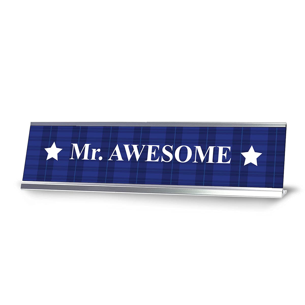 Mr. Awesome Designer Series Desk Sign - 2 x 8 Inch Office Nameplate for Professional Workspace | Perfect for Corporate Gifts, Reception Desks & Home Office Decor