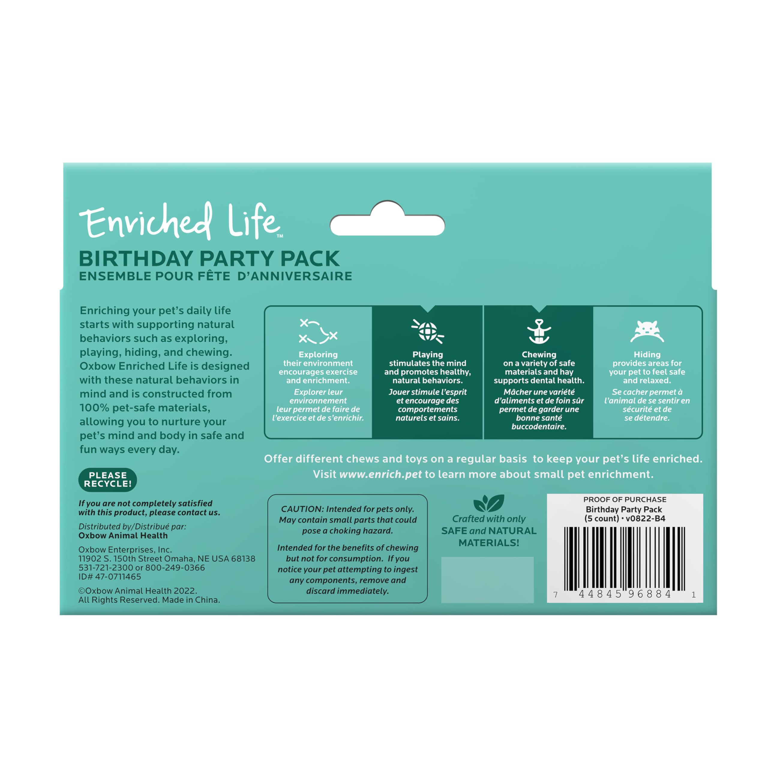 Oxbow Enriched Life Birthday Party Pack - Fun Rabbit Toys & Guinea Pig Toys for Small Pets - Bunny, Hamster, Chinchilla & Rat Cage Accessories - Perfect for Playtime, Enrichment & Special Occasions