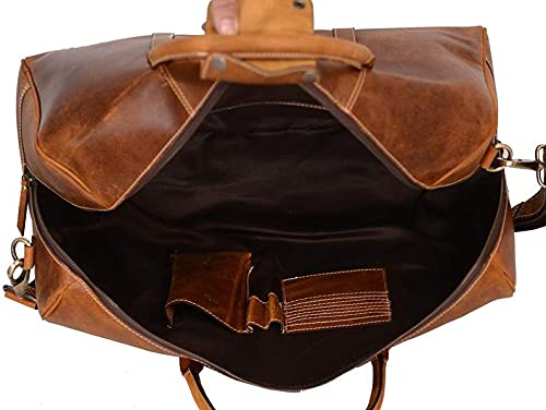 Premium Full Grain Leather Travel Duffel Bag for Men & Women - Durable Overnight & Weekend Gym Bag for Sports, Workouts & Business Trips | Perfect for Gym, Travel & Outdoor Adventures