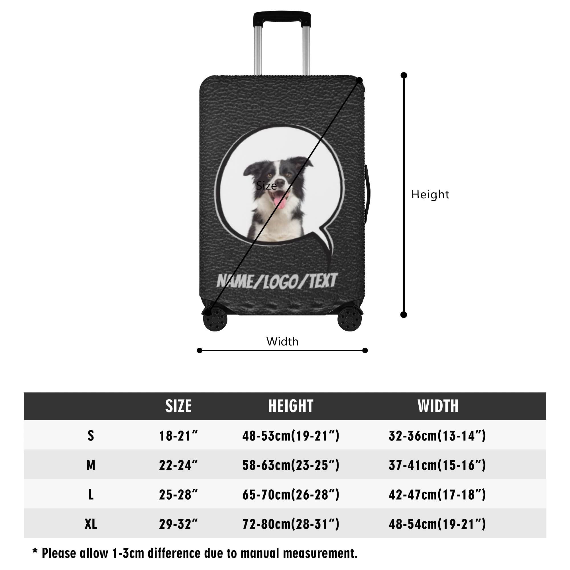 Custom Luggage Cover Personalized with Photo & Text - Creative Travel Suitcase Protector for 18-32 Inch Bags - Washable Durable Baggage Cover - Perfect Gift for Family & Friends - Ideal for Airports, Vacations & Business Trips