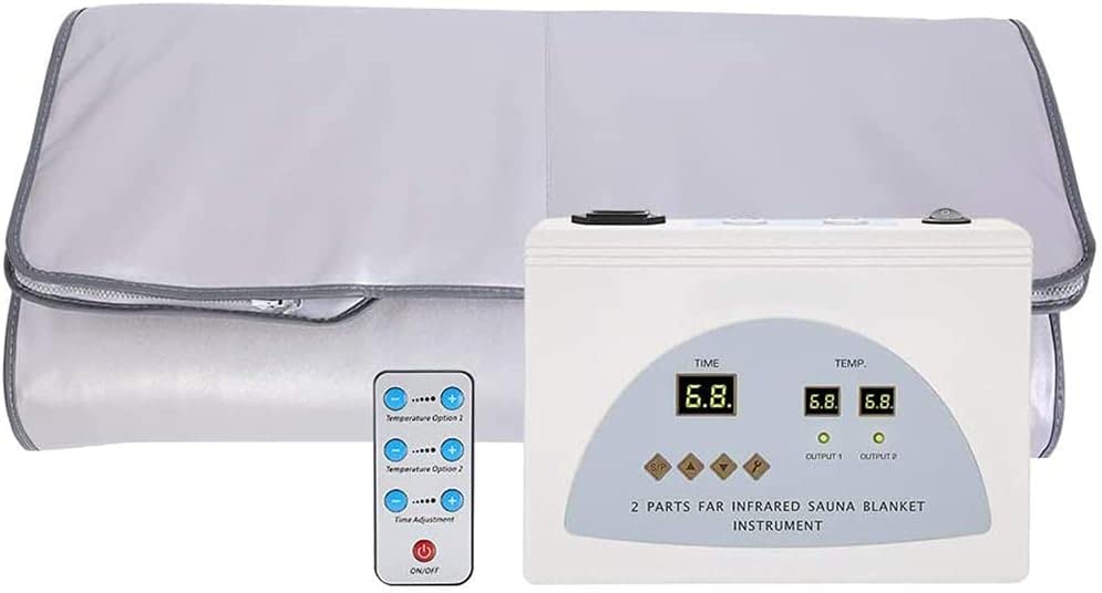 Portable Far Infrared Sauna Blanket for Weight Loss & Detox - 2 Zone Electric Home Spa Therapy, Waterproof Body Shaper & Steam Blanket - Perfect for Relaxation, Post-Workout Recovery & Home Wellness