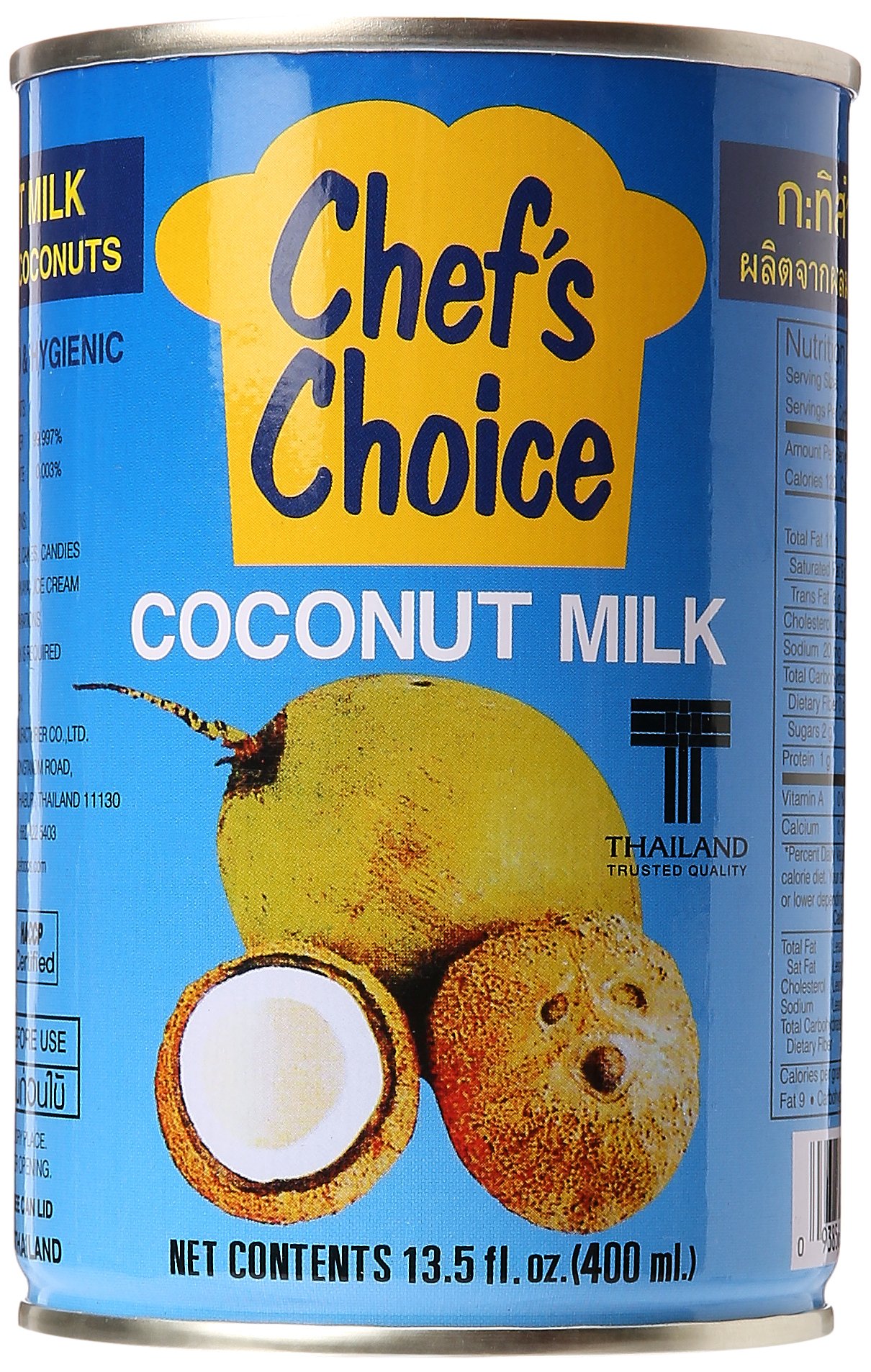 Premium Chef's Choice Coconut Milk - Medium, 13.5 Oz (Pack of 24) | Organic, Dairy-Free, Vegan | Perfect for Smoothies, Curries & Baking