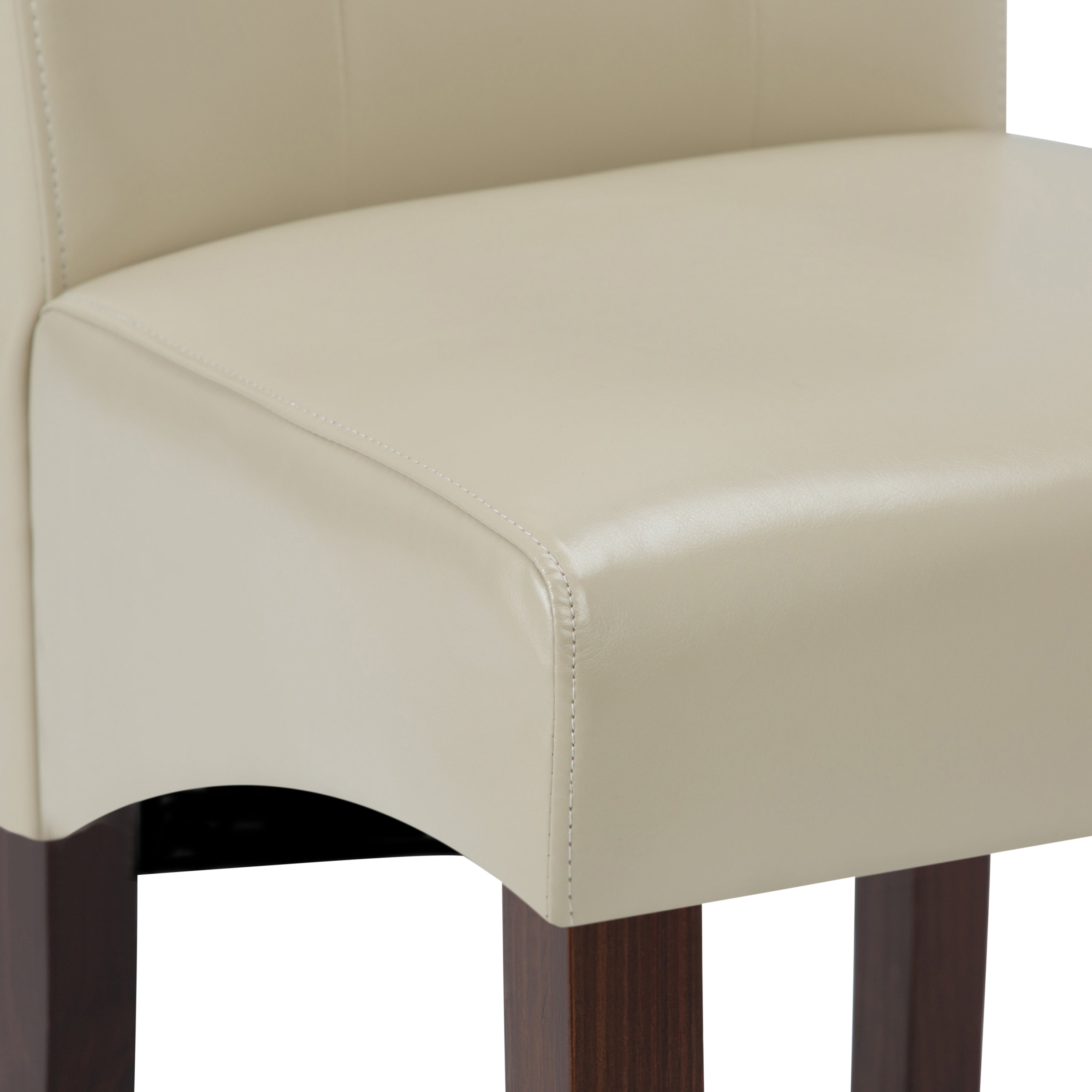 Cosmopolitan Deluxe Tufted Parson Chair Set of 2 in Satin Cream - Elegant Dining Room & Living Room Accent Chairs for Home Decor