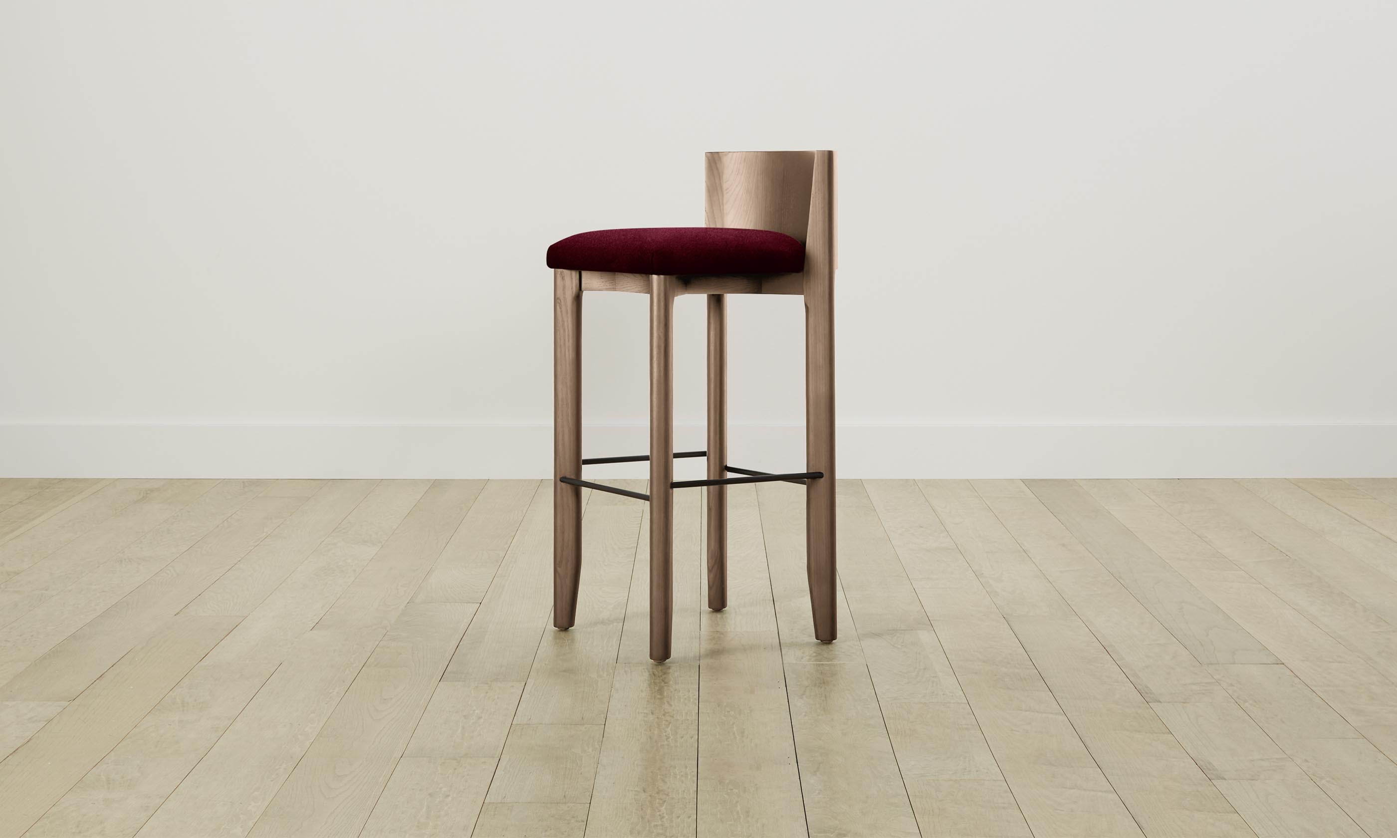 Premium Mohair Crimson Bar & Counter Stool - The Delancey - Modern Kitchen & Dining Stool for Home Bars, Breakfast Nooks & Restaurant Seating