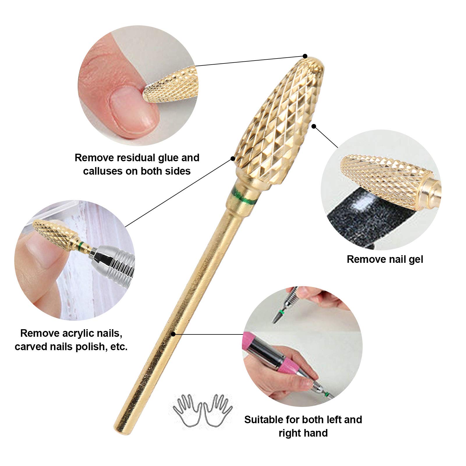 2-Piece Nail Drill Bit Set - Durable Replacement Manicure Grinding Heads for Professional & Home Nail Care - Perfect for Acrylics, Gel Polish & Natural Nails