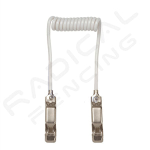 RF PBT Foil Saber Mask Connector Cord - Curly White Wire for Cosplay, LARP & Costume Accessories - Durable Flexible Cable for LED Light Sabers & Halloween Costumes