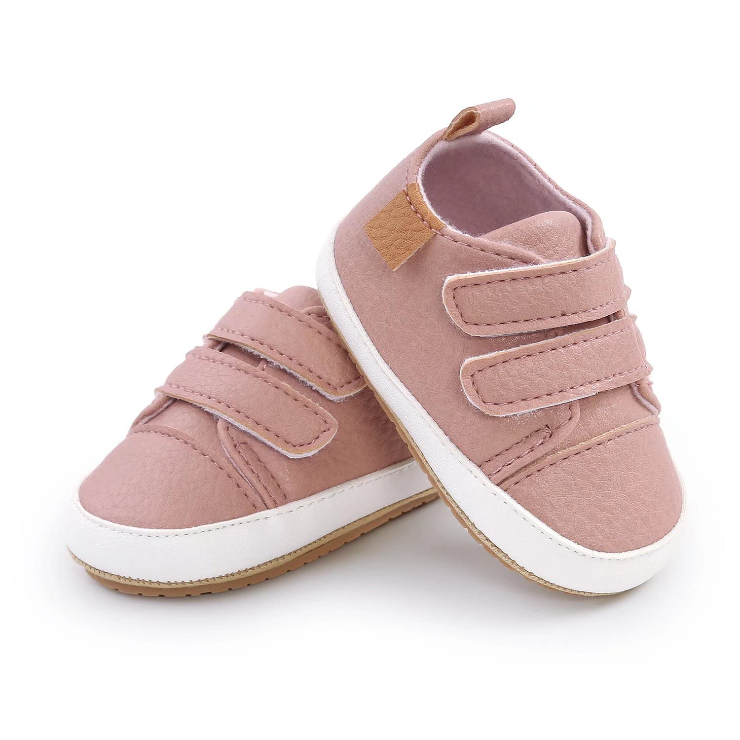 **Non-Slip Rubber Sole High-Top PU Leather Sneakers for Baby Boys & Girls – First Walking Shoes for Toddlers & Newborns – Perfect for Indoor Play, Outdoor Adventures & Special Occasions**