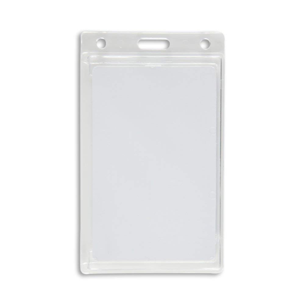 50 Pack Vertical ID Badge Holders - Secure RFID Credit Card Holder with Durable Materials, No Wear & Tear - Perfect for Offices, Schools, Events & Conventions