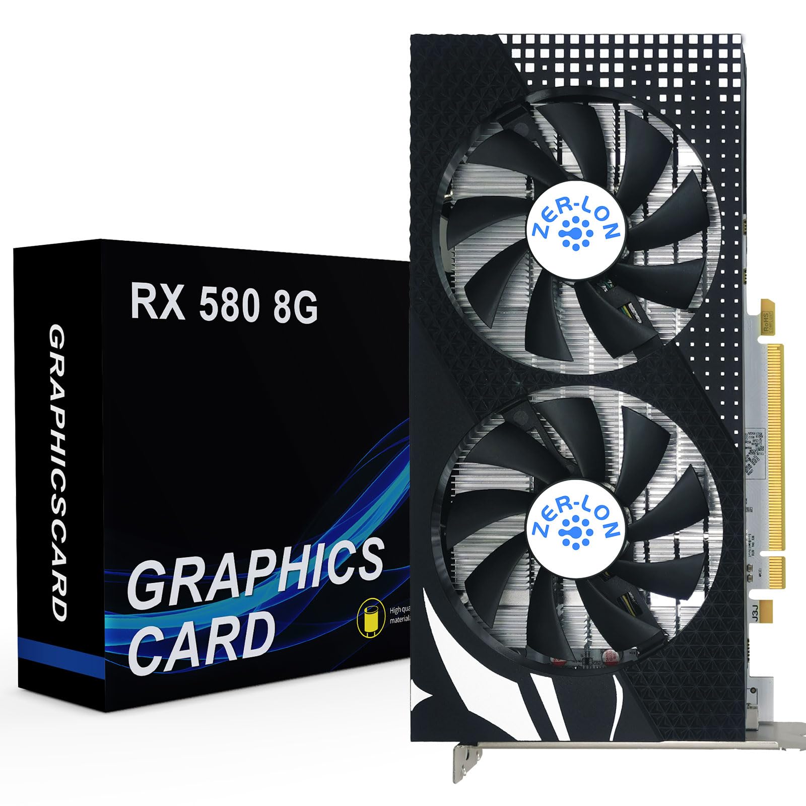 Radeon RX 580 8GB GDDR5 256-Bit Gaming Graphics Card with Dual Cooling Fans | HDMI, DP, DVI Outputs | PCI Express 3.0 GPU for PC Gaming, Video Editing & Office Work | Perfect for 1080p Gaming, Streaming & Multitasking