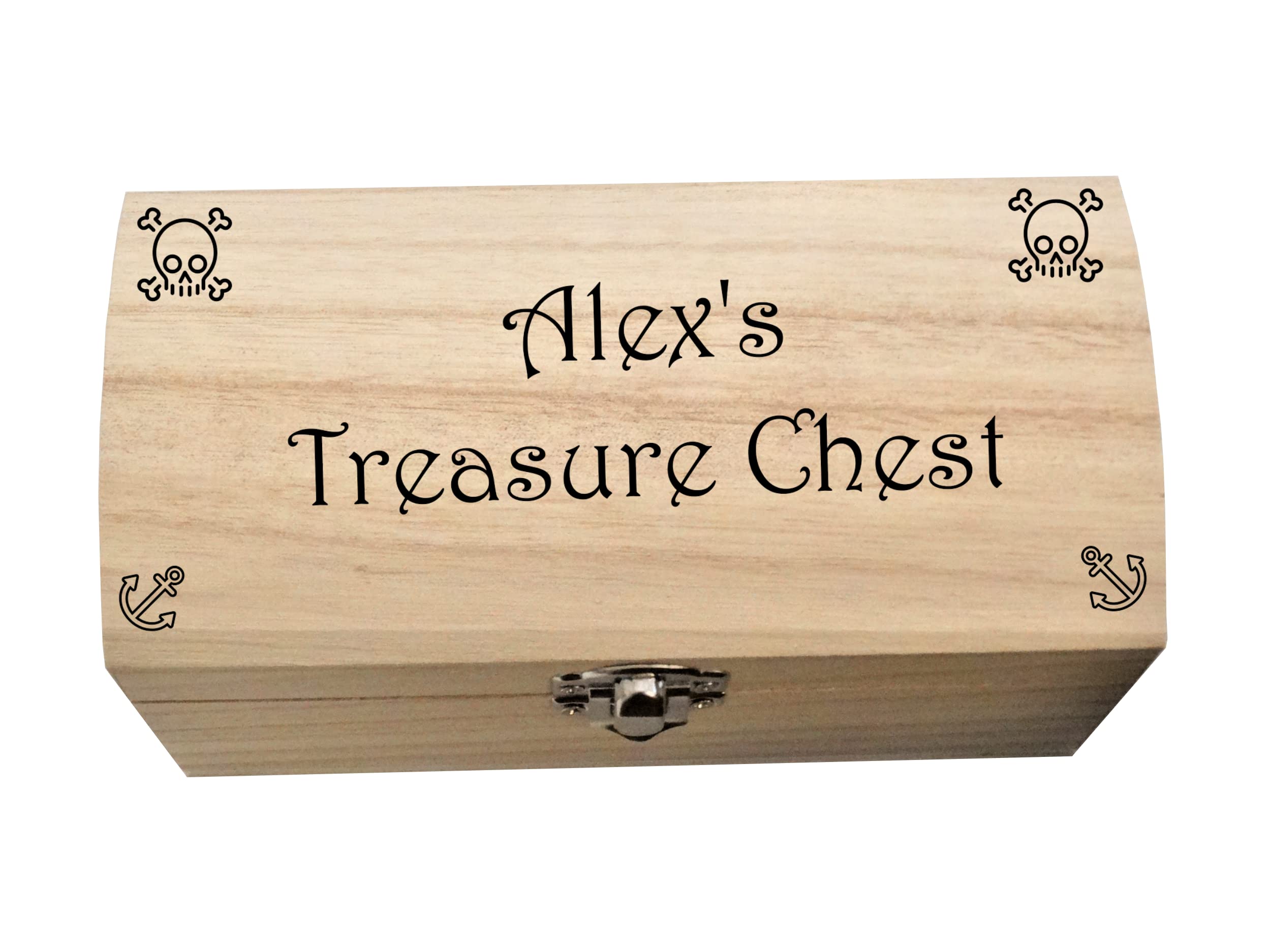 Personalized Wooden Keepsake Box - Pirate Treasure Chest Gift for Kids, Jewelry & Collectibles Storage - Perfect for Birthday Gifts, Memory Box for Children's Room Decor