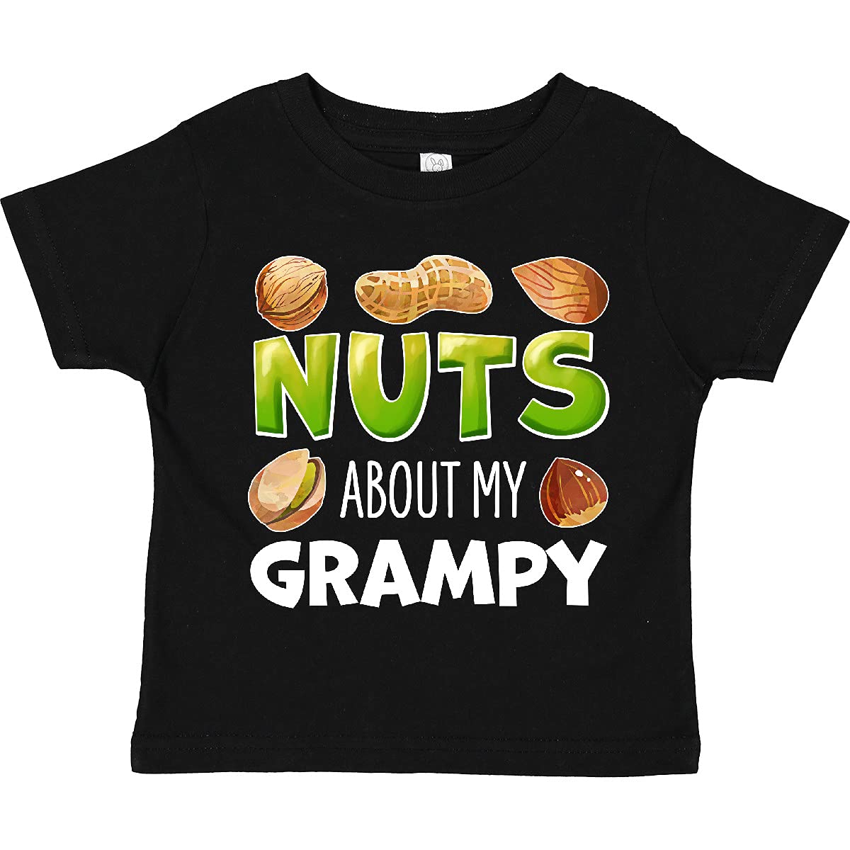 Inktastic 'Nuts About My Grampy' Peanut Almond Pistachio Toddler T-Shirt - Cute Casual Outfit for Grandparents Day, Family Reunions & Toddler Playdates
