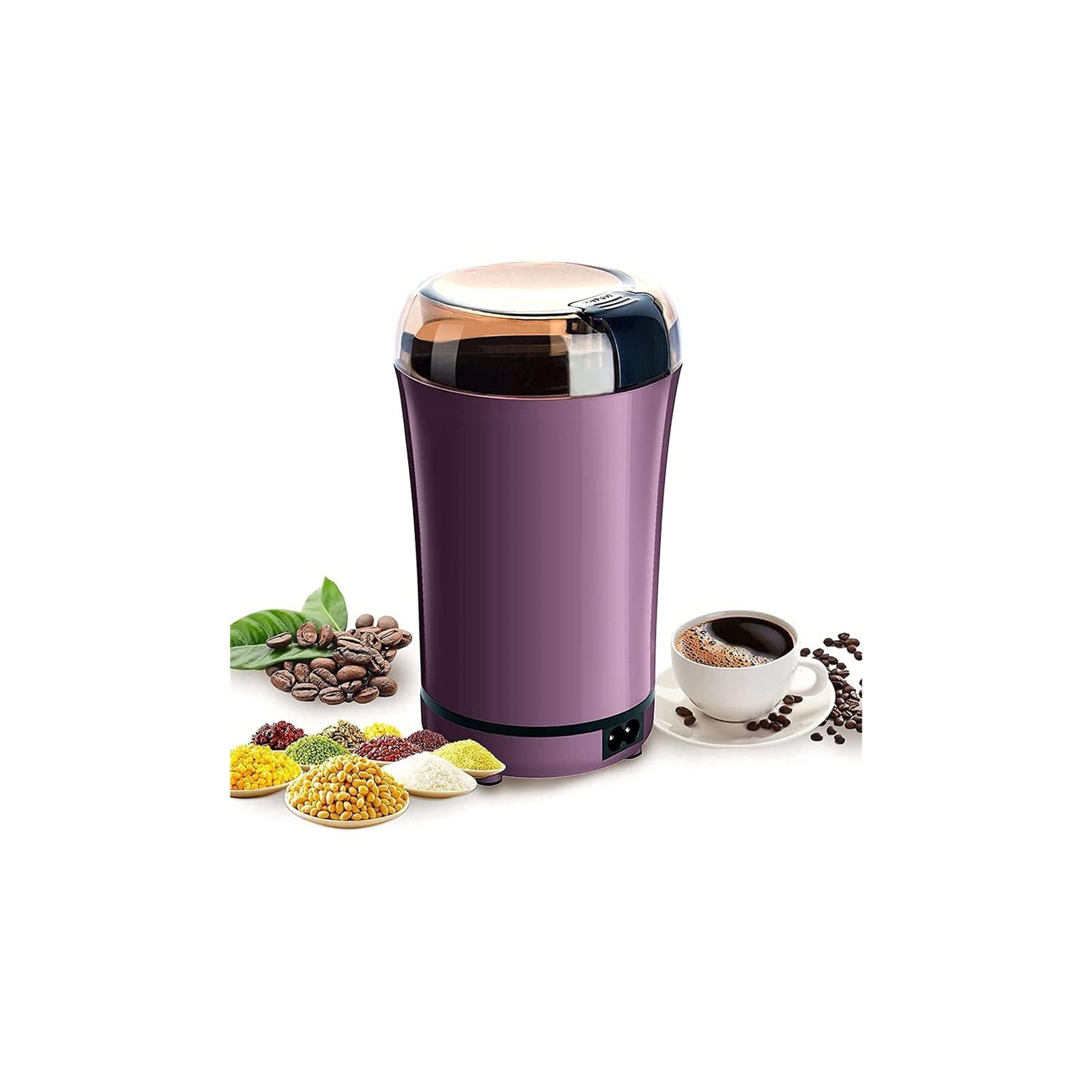 Premium Electric Coffee Grinder with Large Cup Capacity - Includes Cleaning Brush - Perfect for Fresh Coffee Beans, Spices, Nuts & Herbs - Ideal for Home Kitchens, Coffee Shops & Camping Trips
