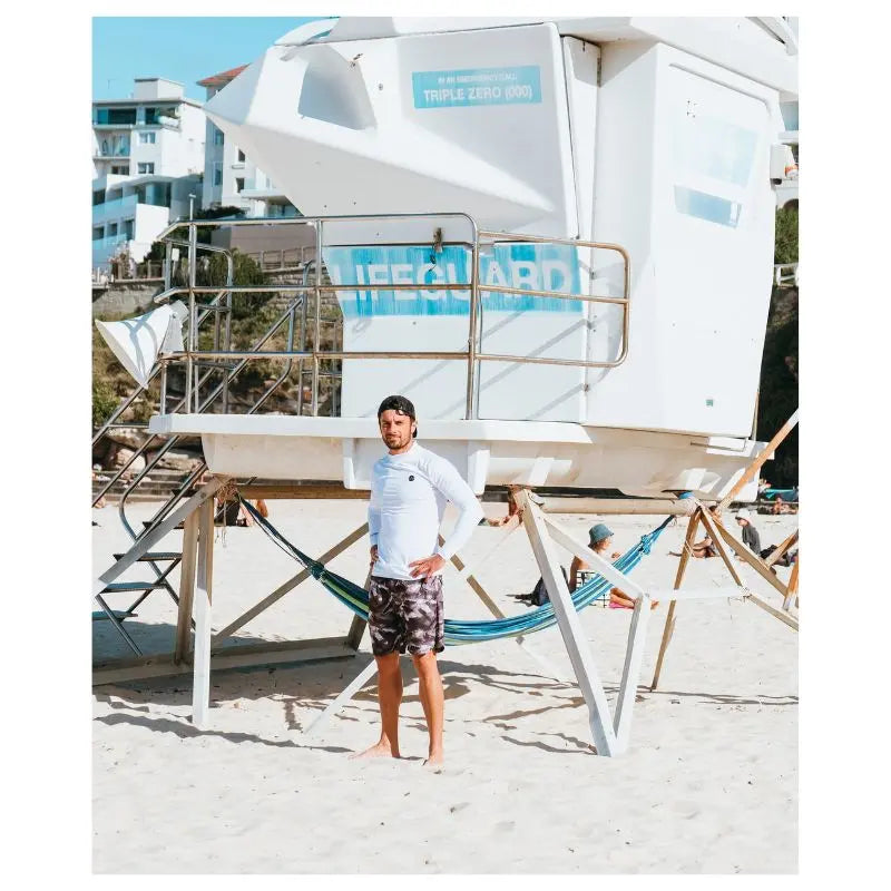 Men's Long Sleeve Rash Guard UPF 50+ Sun Protection - Swimcore Quick Dry Swim Shirt for Surfing, Swimming & Water Sports