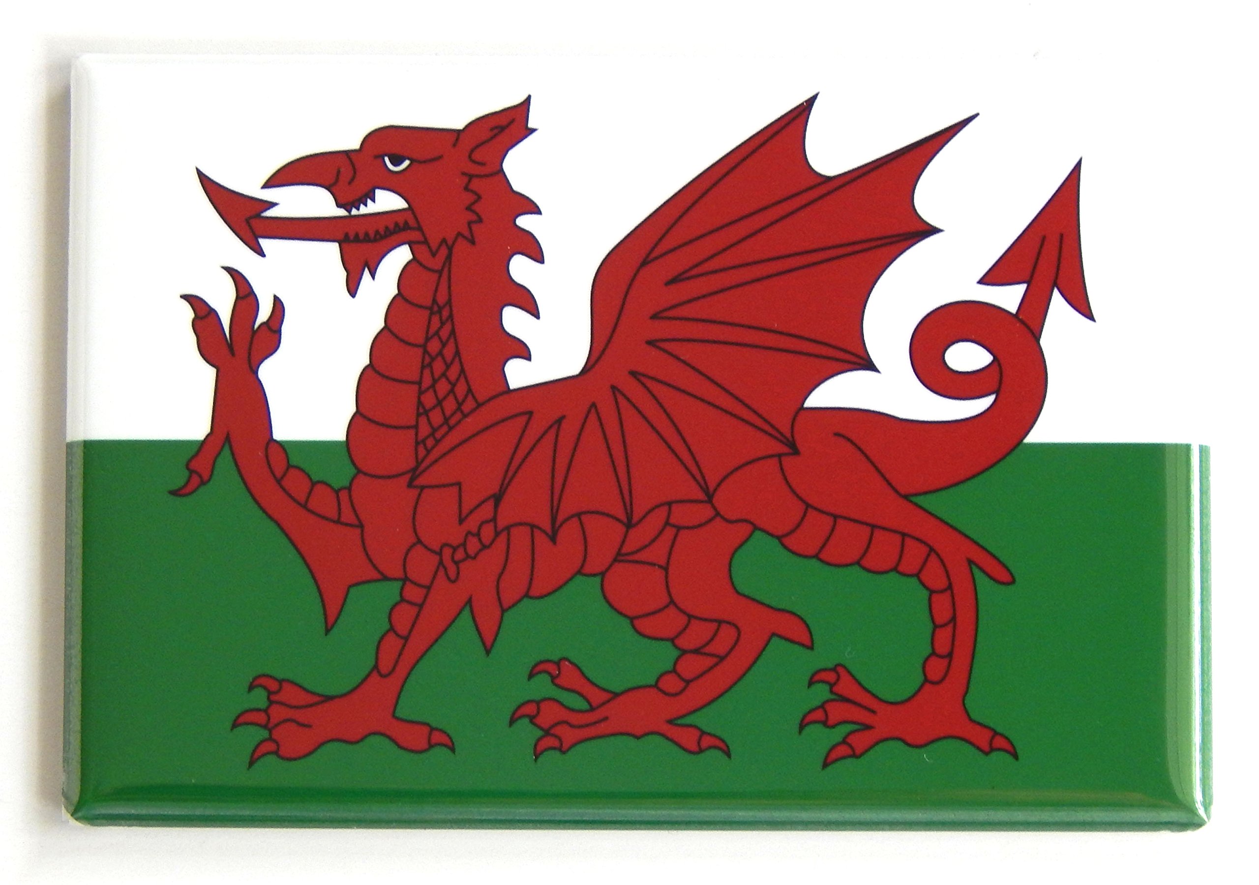Wales Flag Fridge Magnet - 2.5 x 3.5 Inch Welsh Dragon Mini Refrigerator Magnet - Perfect for Home, Office, Travel & Gift Giving