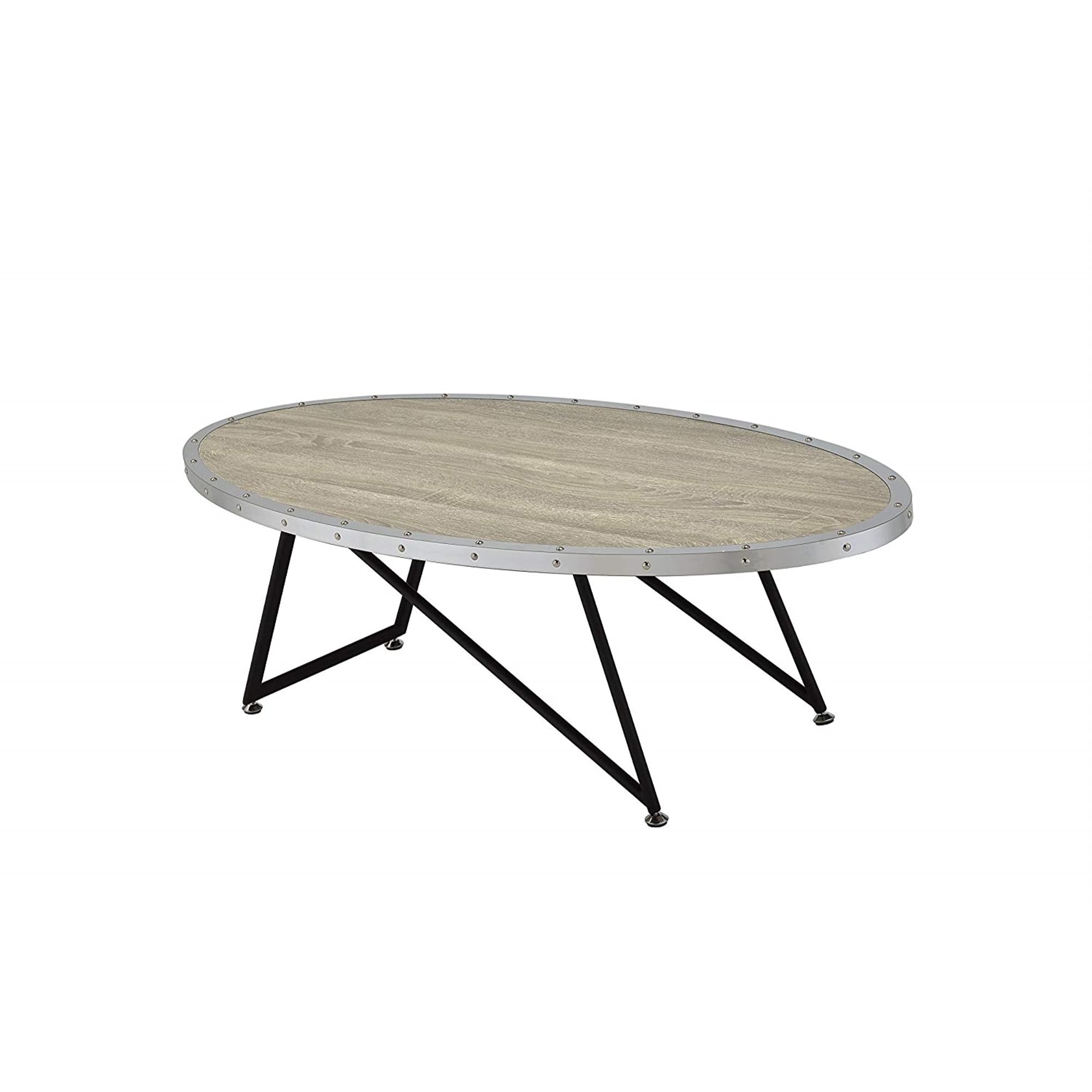 Rustic Gray Oak Coffee Table - Solid Wood Modern Farmhouse Living Room Center Table for Home Decor & Cozy Gatherings
