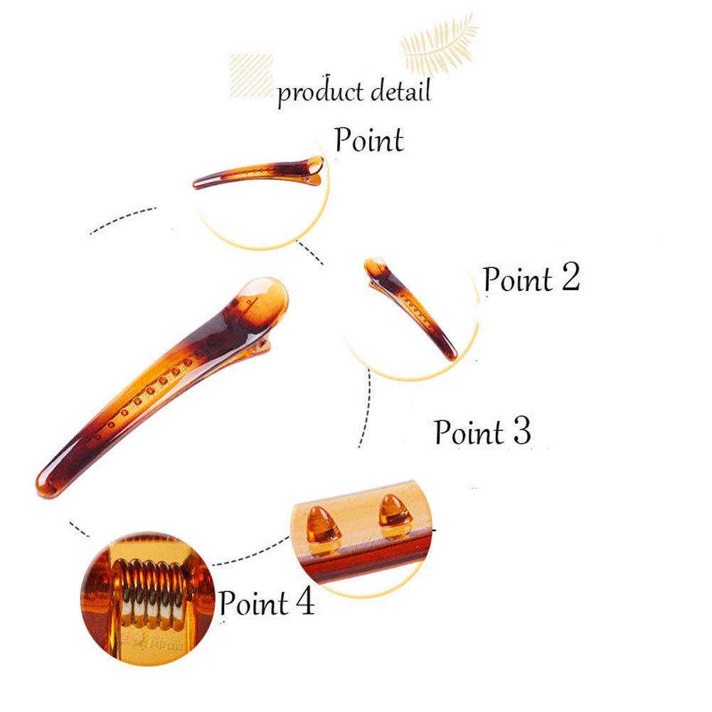 12PCS Brown Plastic Metal Alligator Hair Clips - Professional Salon Hair Barrettes with Non-Slip Duck Bill Teeth (4.9CM) - Perfect for Styling, Curling, and Hair Extensions