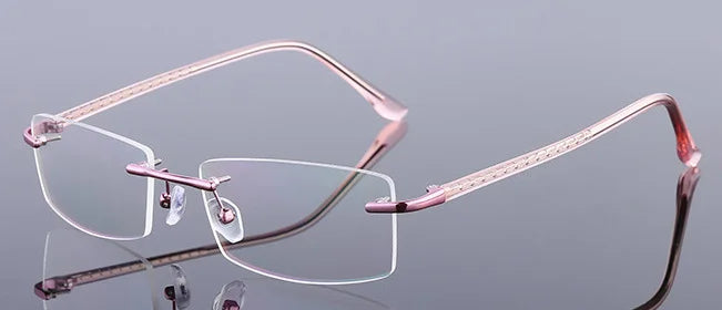 Brightzone Unisex Rimless Square Titanium Alloy Eyeglasses 71866 - Lightweight & Durable Glasses for Men & Women - Perfect for Reading, Work & Everyday Use