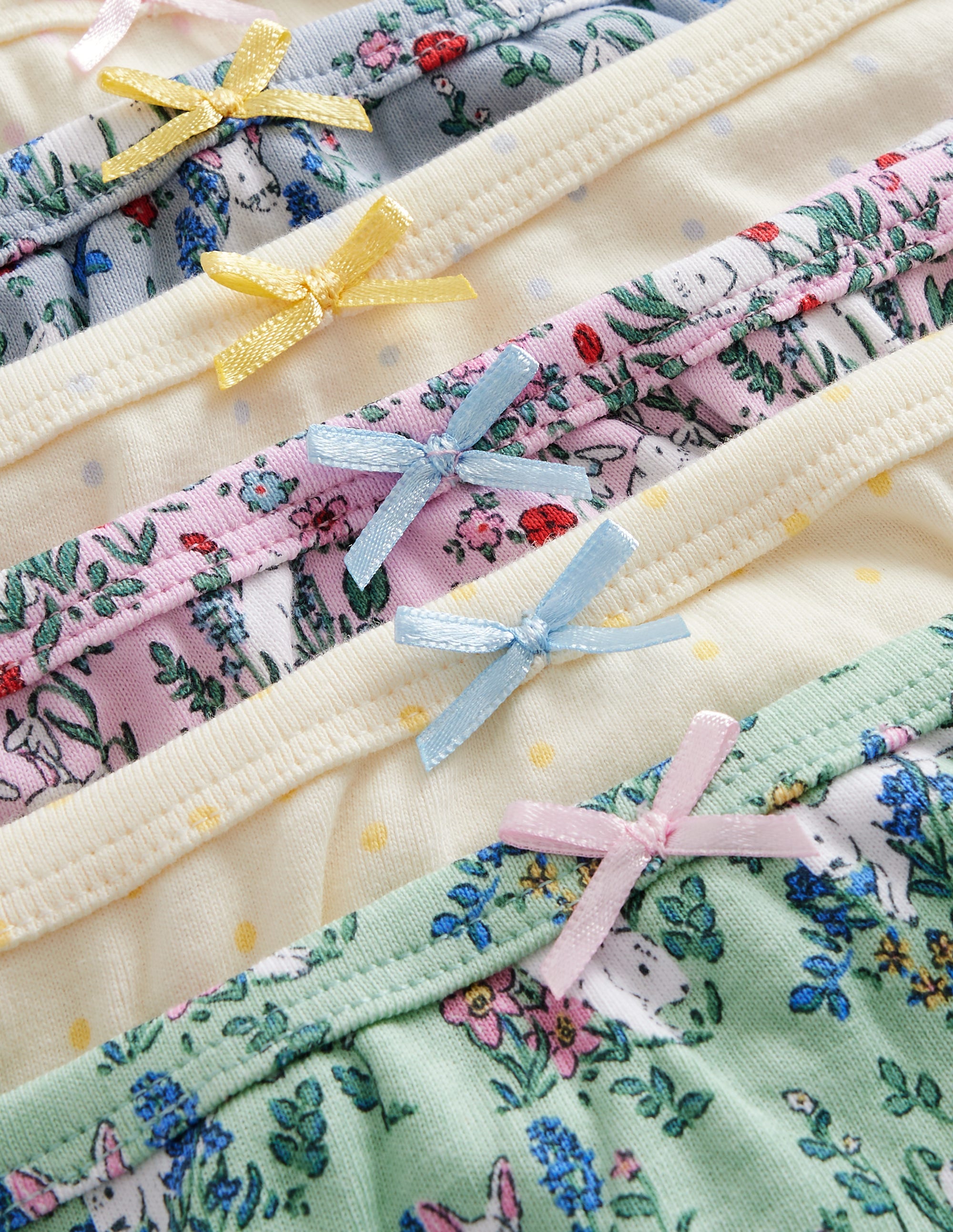 7 Pack Women's Cotton Underwear - Cute Spring Bunny Print Panties for Comfort & Style - Perfect for Daily Wear, Lounge & Sleep