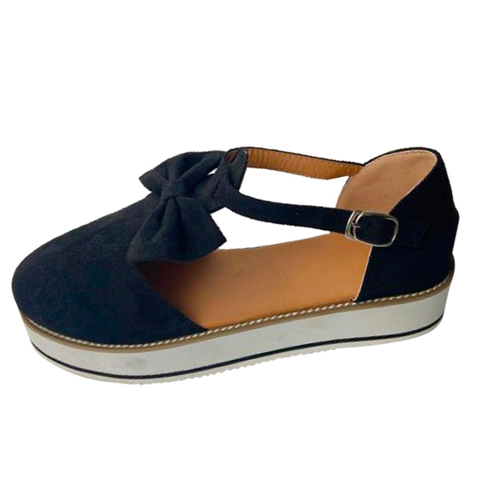 Women's Casual Round Toe Buckle Strap Flats - Breathable Comfortable Pumps for Work & Daily Wear - Perfect for Office, Walking & Dressy Occasions