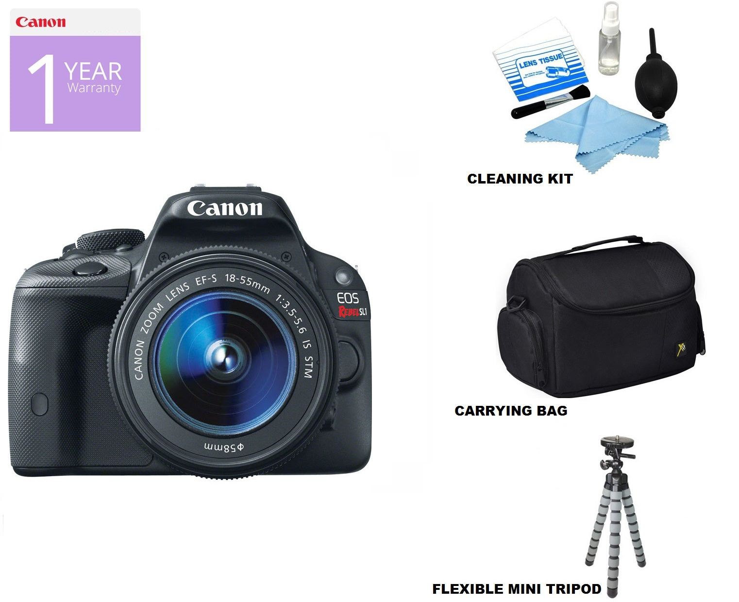 Canon EOS Rebel SL1/250D (SL3) DSLR Camera with 18-55mm IS STM Lens Kit - USA Version for Photography, Travel & Vlogging