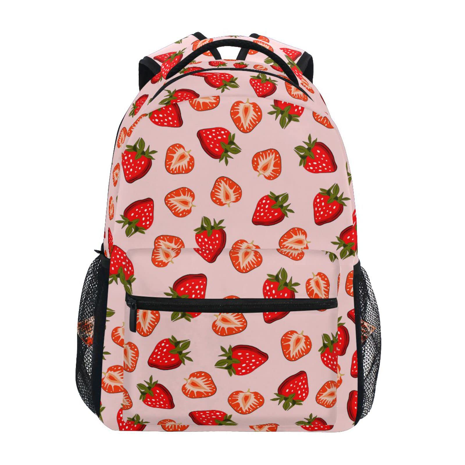 JIPONI Cute Strawberry Backpack for Women & Men - Lightweight School Bag, Laptop Backpack, Travel Daypack - Perfect for College, Work & Outdoor Adventures
