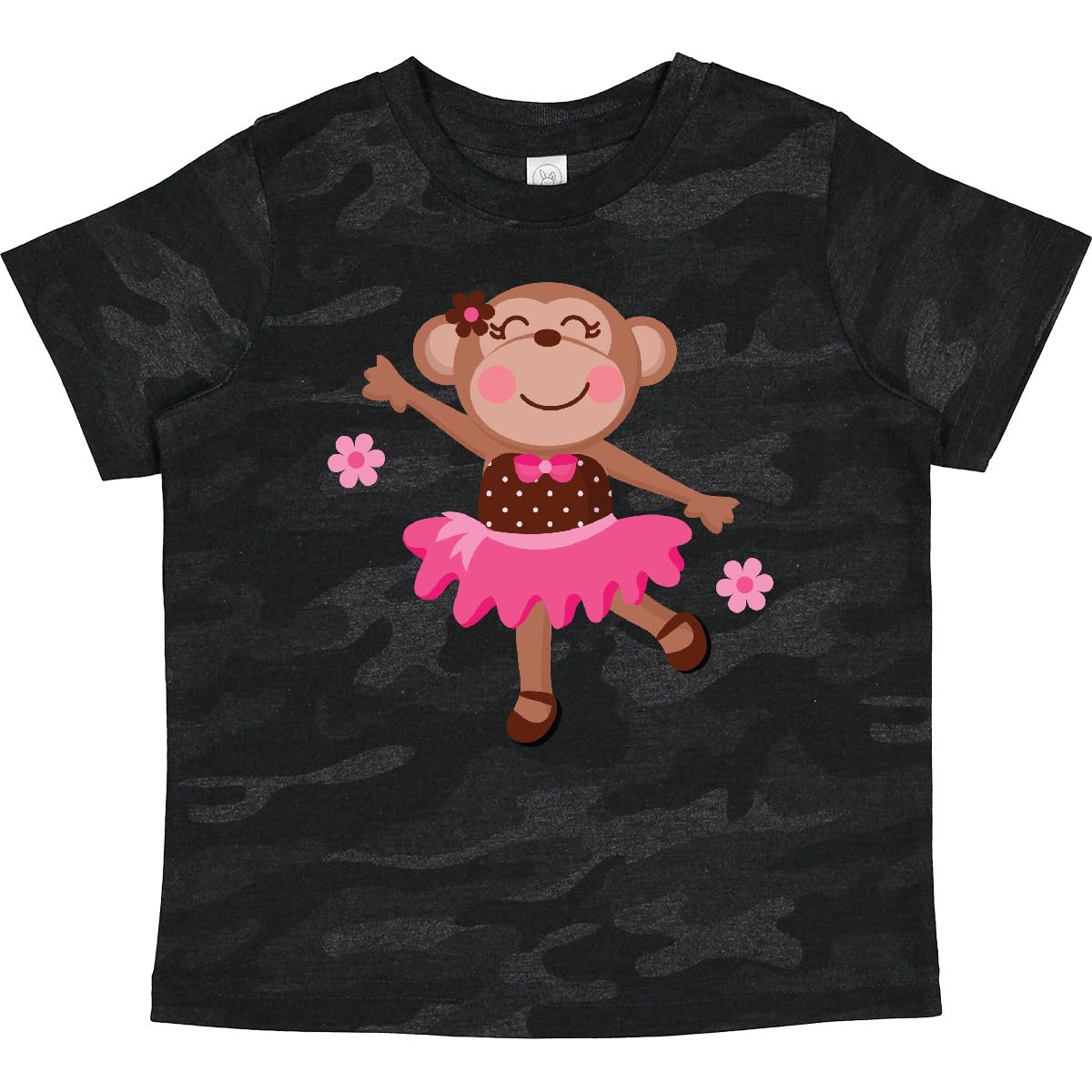 Ballerina Dance Monkey Toddler T-Shirt | Cute Kids Dance Costume | Soft Cotton Tee for Toddler Girls | Perfect for Ballet Class, Dance Recitals & Playtime