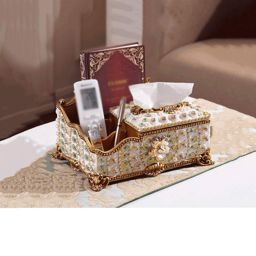 Elegant Square Tissue Box Cover - Decorative Bathroom Tissue Holder with Beautiful Finish | Perfect for Bathroom, Living Room & Bedroom Organization