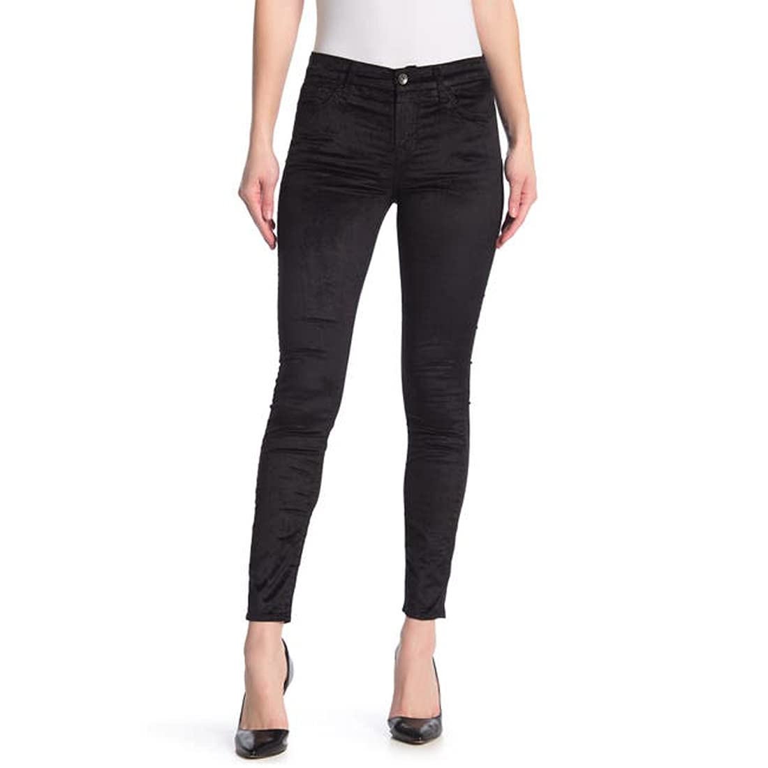 Splendid Women's Velour Skinny Jeans - High Waist Stretch Denim Pants, Black Size 26 | Perfect for Casual Wear, Date Night & Office Outfits