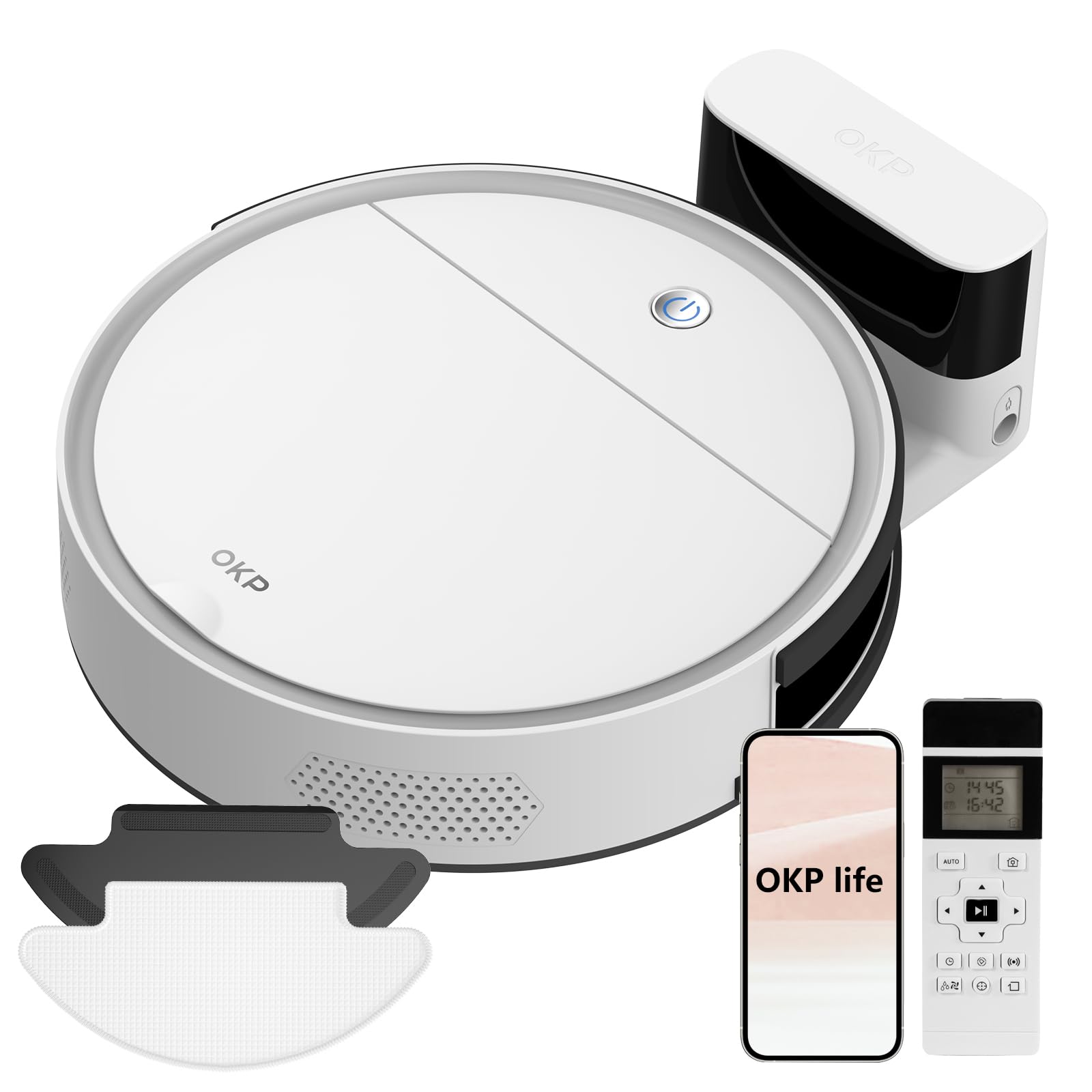 Smart Robot Vacuum and Mop Combo - 2500Pa Strong Suction, WiFi/Alexa/App Control, Self-Charging, Ultra-Quiet for Carpets & Hard Floors - Perfect for Pet Hair Cleaning & Home Maintenance (Ideal for Living Rooms, Bedrooms & Pet Areas)