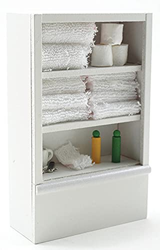 White Bathroom Cupboard for Dollhouse Miniatures - Small Storage Cabinet for Bathroom Accessories, Perfect for Dollhouse Decor and DIY Craft Projects