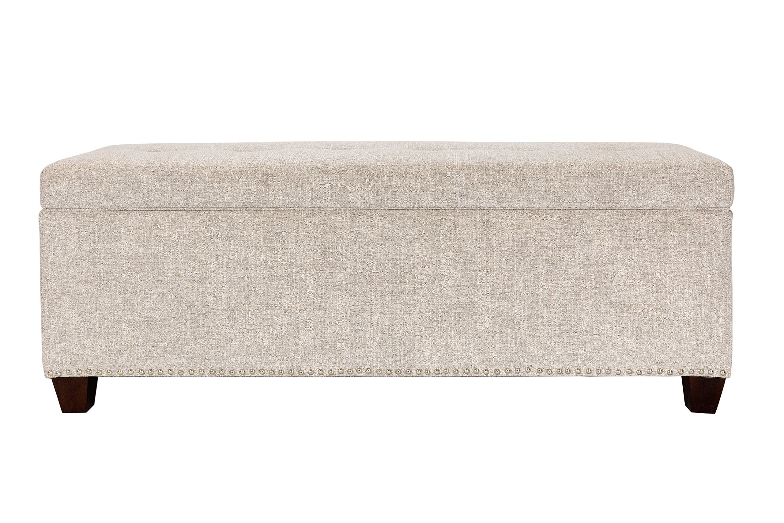 MJL Furniture Designs Upholstered Storage Bench with Lift Top - Camel Color, Bedroom Seat & Ottoman, Perfect for Small Spaces & Closet Organization