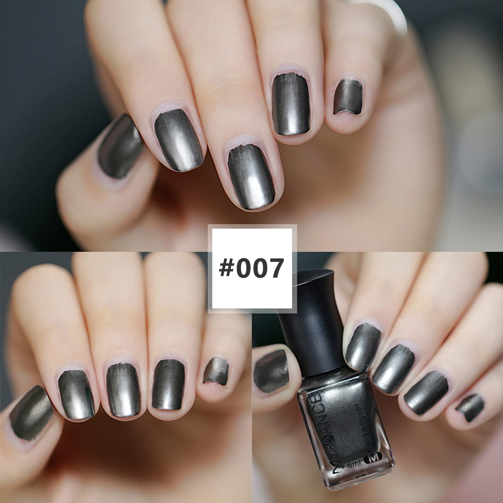3 Colors Mirror Metallic Nail Polish Set - Quick Dry Chrome Nail Art Polish with Long-Lasting Shine, 6ml/Bottle - Perfect for Parties, Weddings & Special Occasions