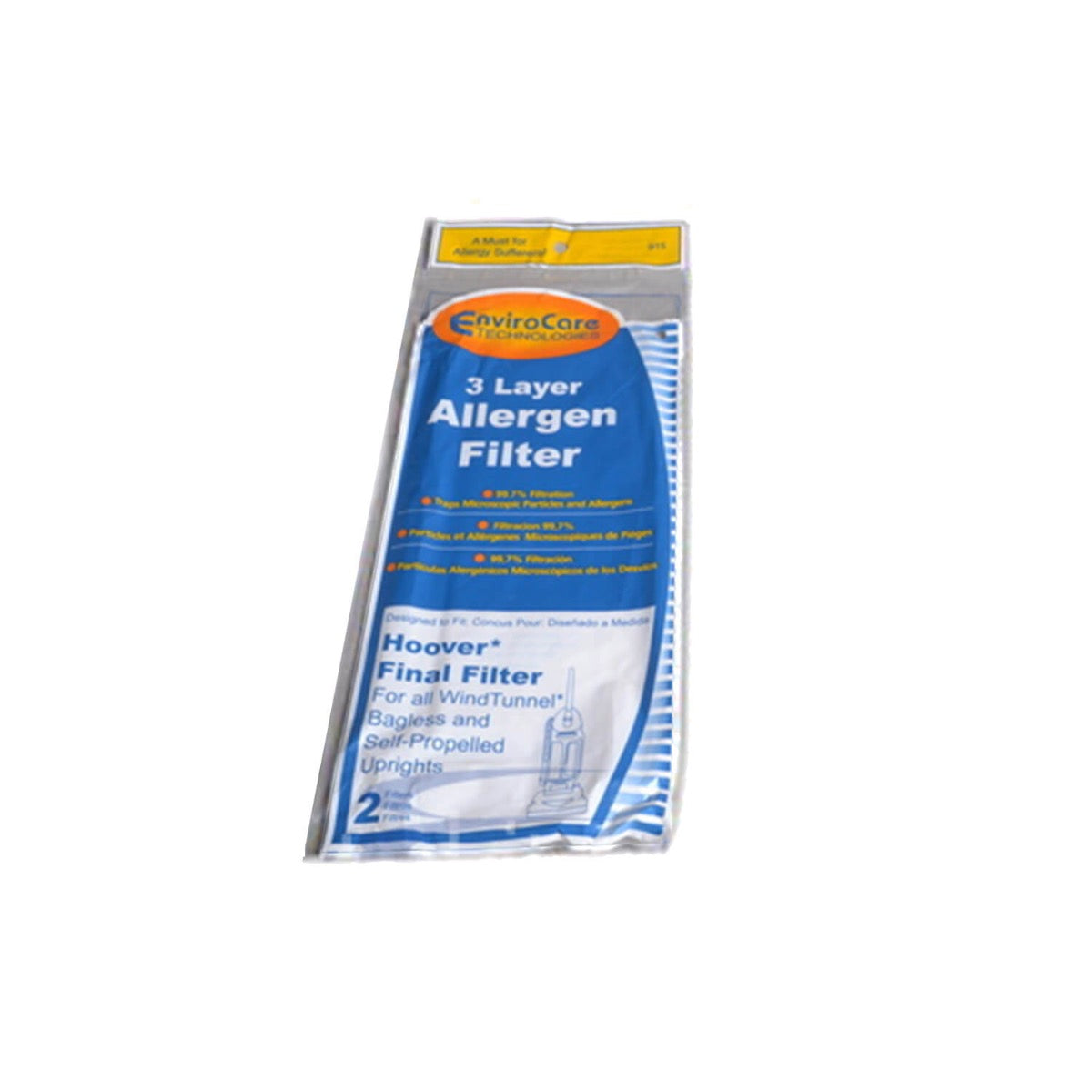 Hoover WindTunnel Self-Propelled Vacuum Cleaner Replacement Final Filter 2-Pack (F915) - Compatible with Hoover UH70120, UH70130, UH70200 for Deep Cleaning Pet Hair & Allergens