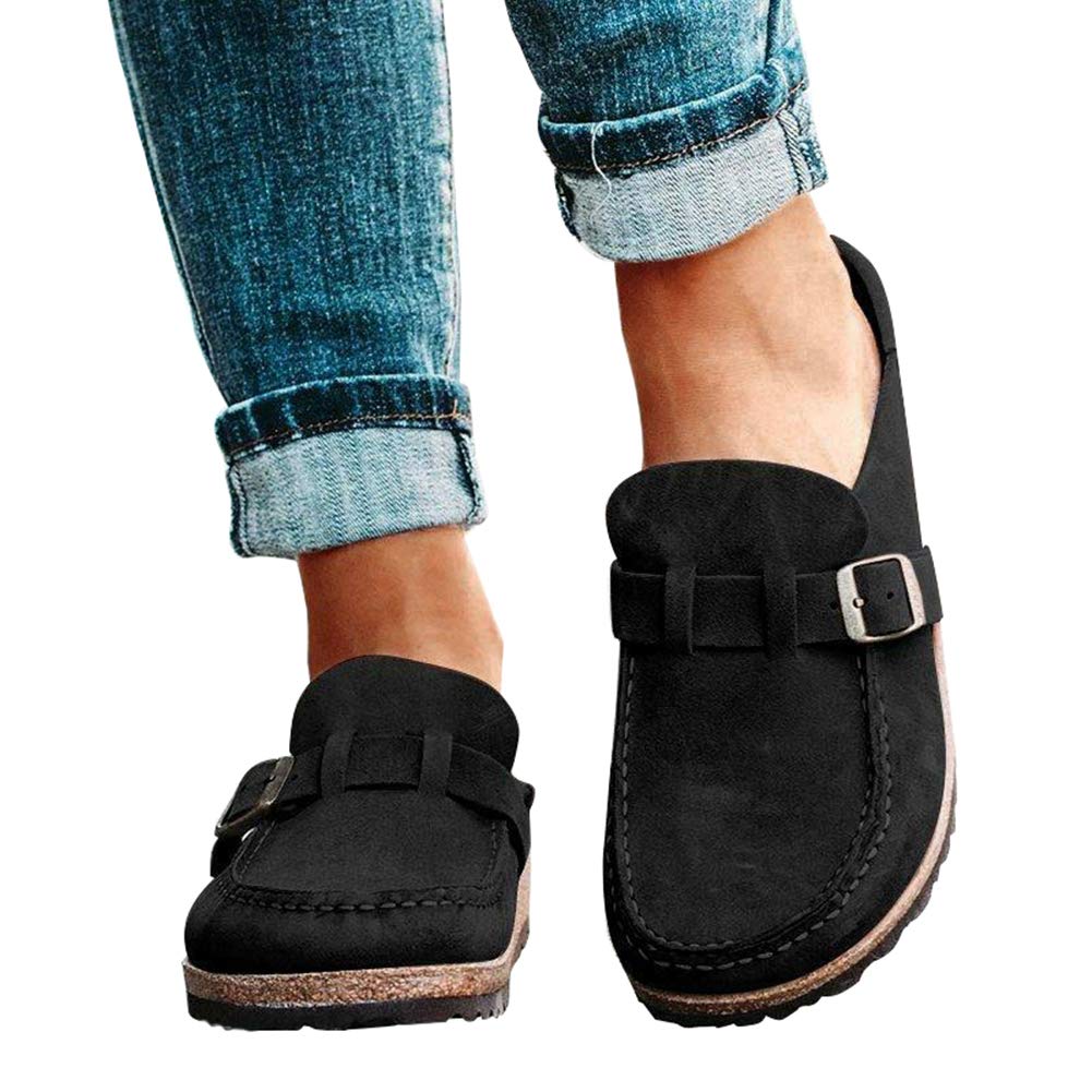 Foviza Women's Casual Suede Slip-On Clogs - Comfortable Mesh Sandals for Summer, Home & Office Wear - Perfect for Daily Use, Errands and Relaxing at Home