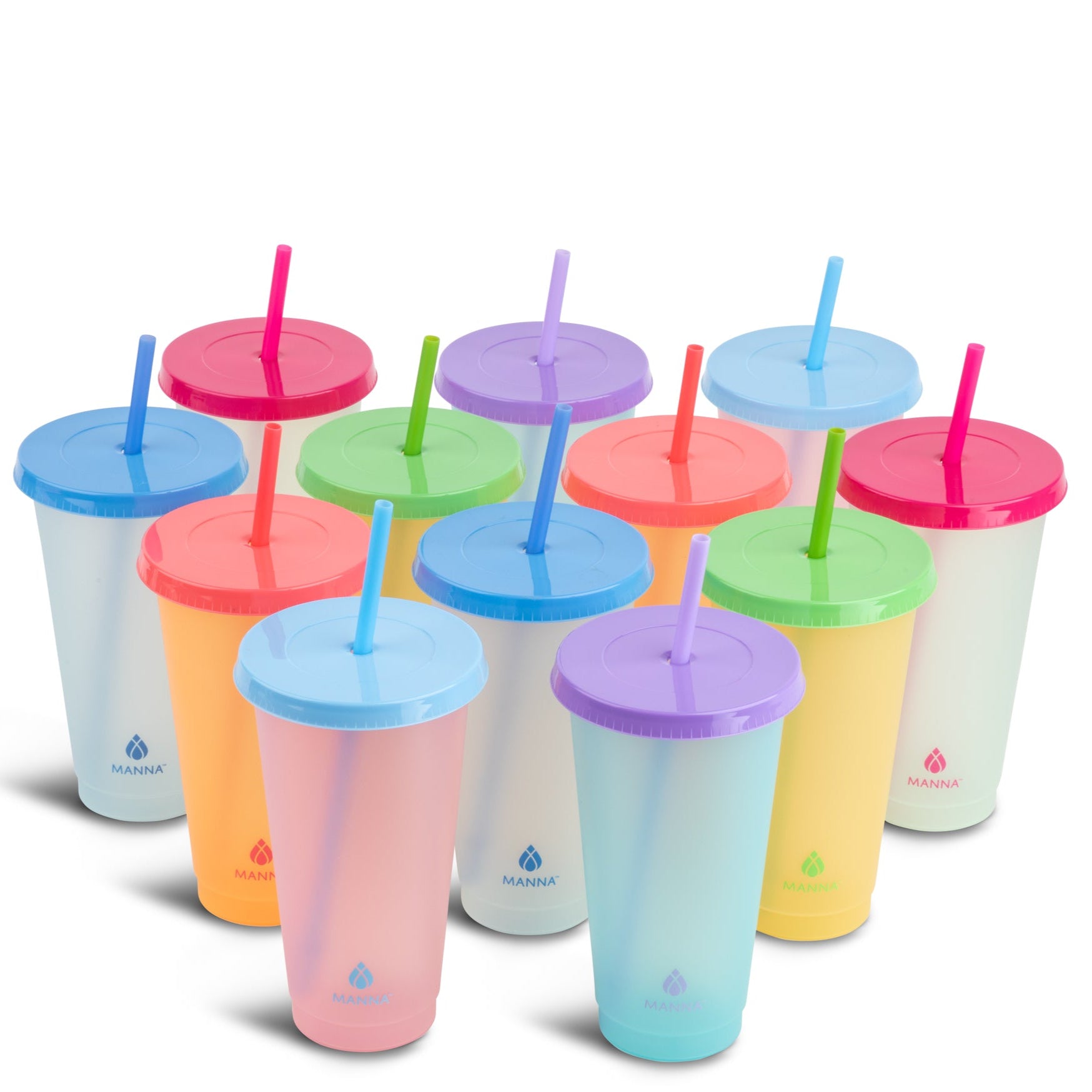 24-Piece Color Changing Cup Set with Straws - Fun Summer Drinkware for Kids & Adults - Perfect for Pool Parties, Beach Outings & Backyard BBQs