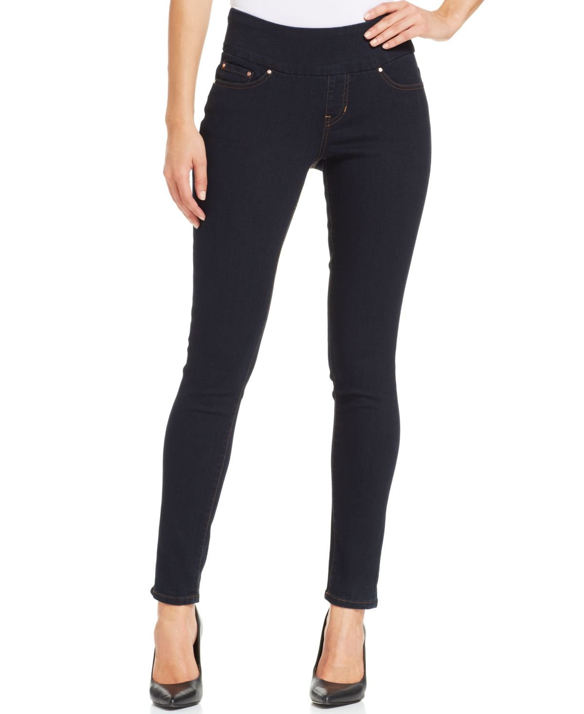Jag Jeans Women's Petite Nora Mid Rise Skinny Pull-on Stretch Denim Pants - Comfortable Slim Fit Jeans for Work, Casual & Everyday Wear