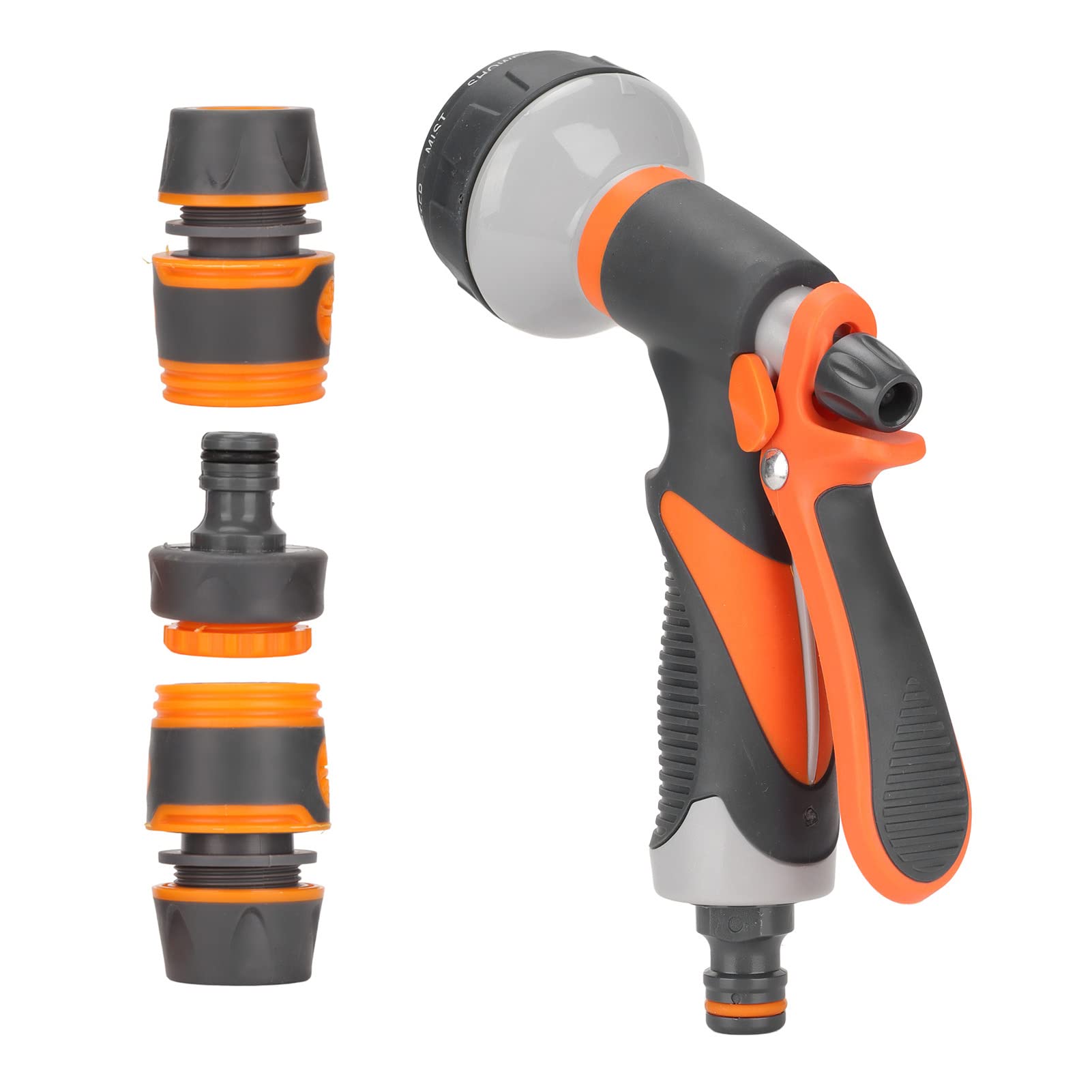 Heavy Duty Garden Hose Nozzle with Quick Connect Couplings - Ergonomic Comfort Grip, Tool-Free Installation for Easy Garden Irrigation - Perfect for Watering Plants, Washing Cars & Outdoor Cleaning