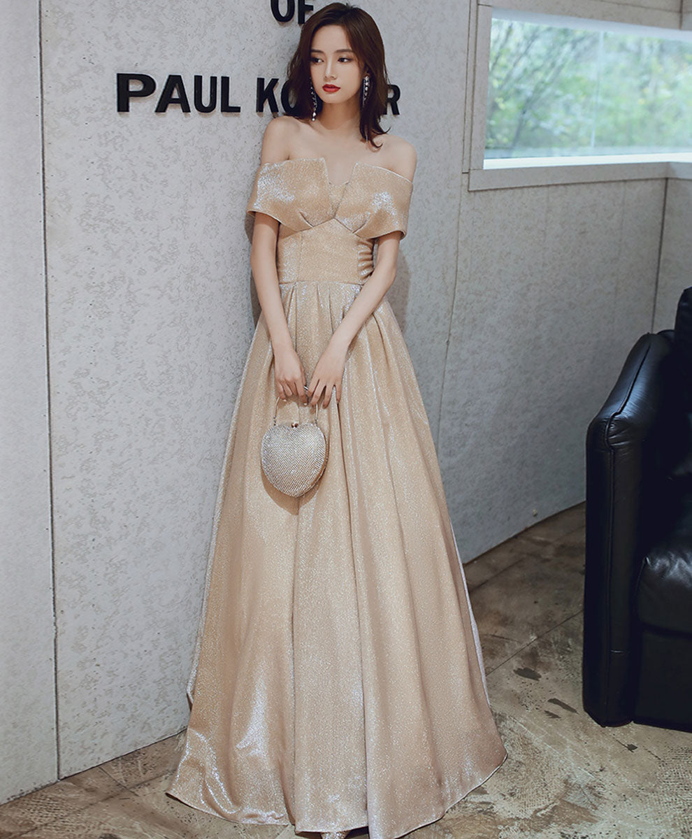 Elegant Champagne Long Prom Dress - Formal Graduation Gown for Women | Perfect for Homecoming, Evening Parties & Special Occasions