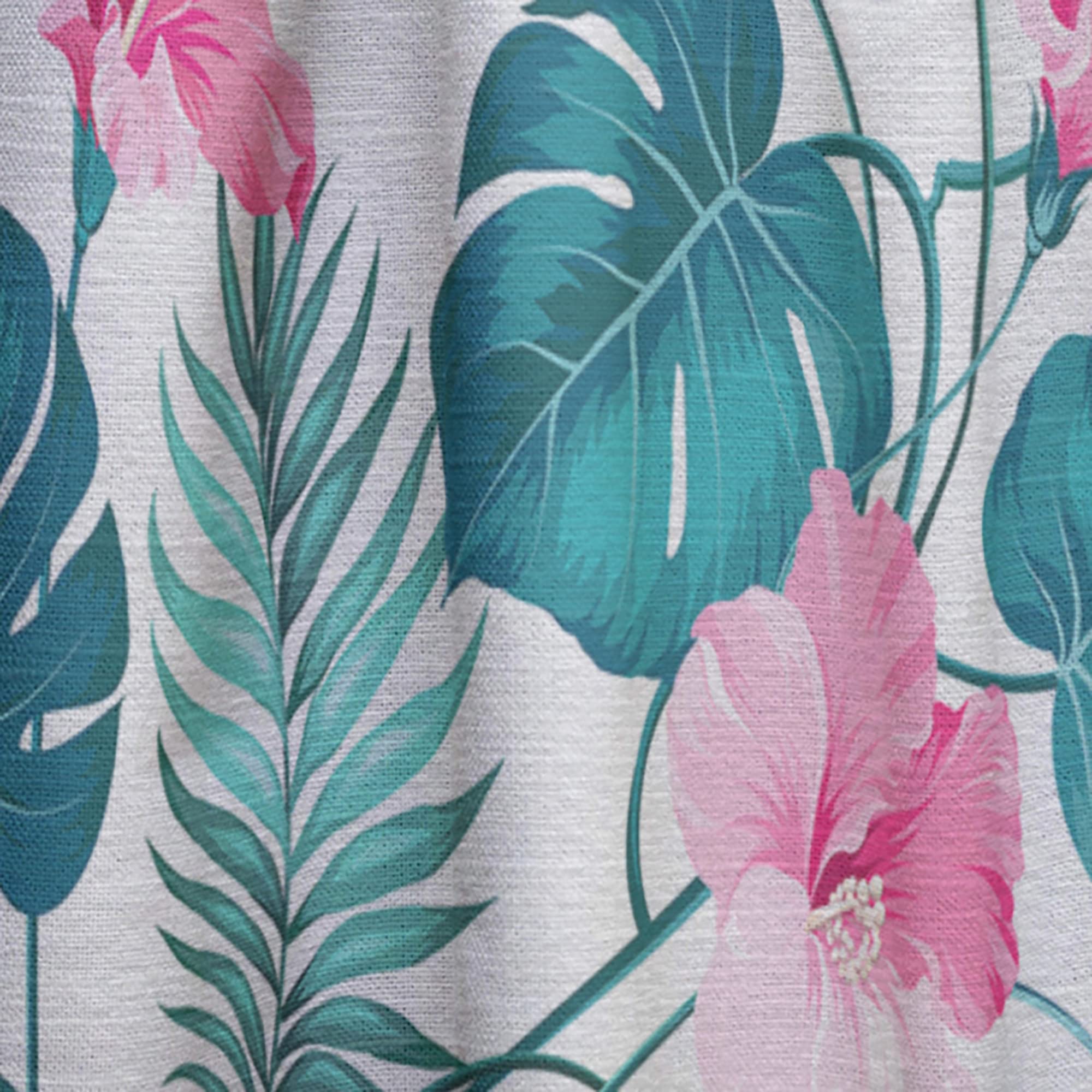 DesignQ Thermal Insulated Curtains - Tropical Botanicals & Flowers Pattern, 52x90 Inch Single Panel for Bedroom & Living Room - Energy Saving, Blackout Drapes for Home Decor