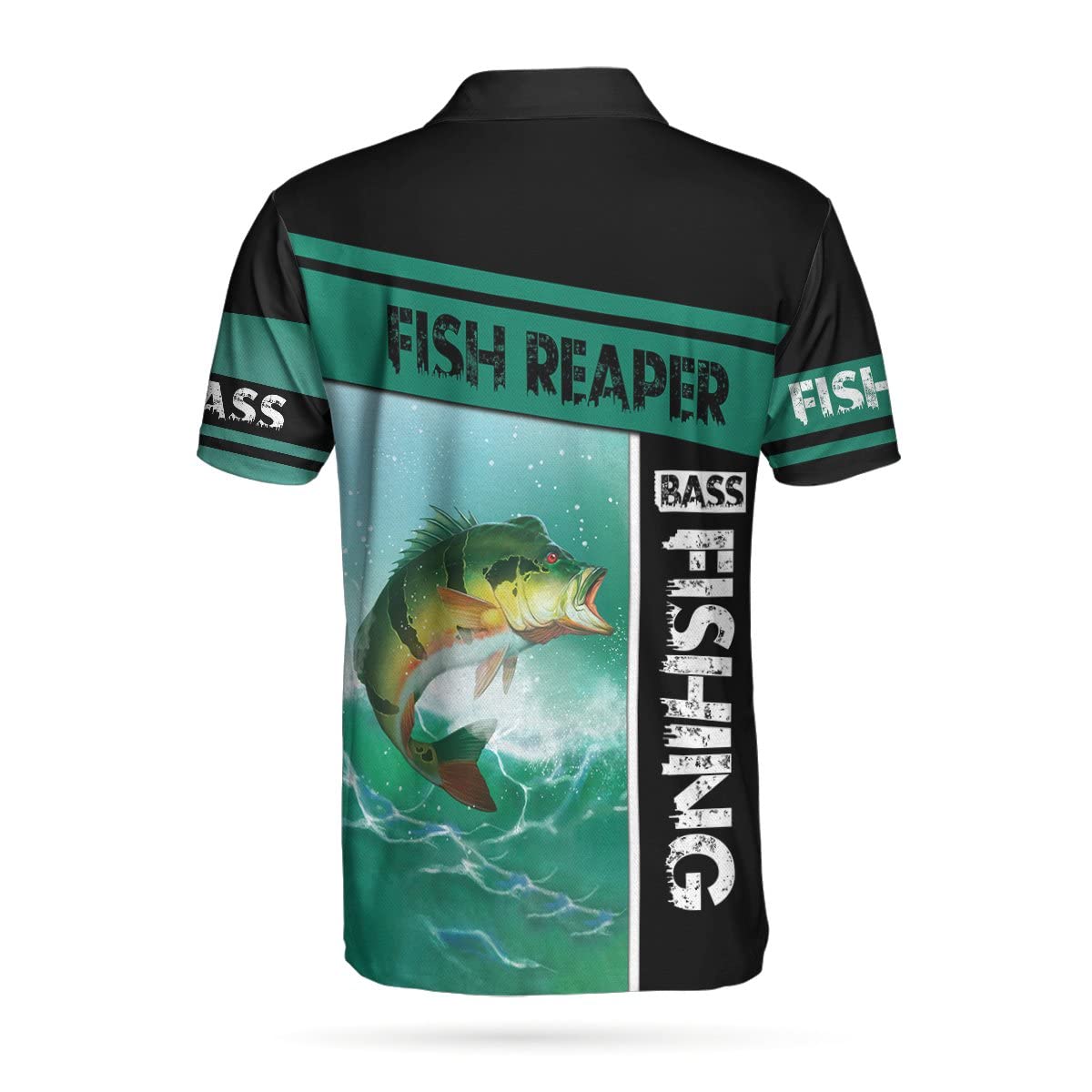 HYPERFAVOR Men's Stylish Bass Fishing Polo Shirt - Breathable Short Sleeve Collared Shirt for Fishing Enthusiasts - Perfect for Lake, River & Tournament Fishing