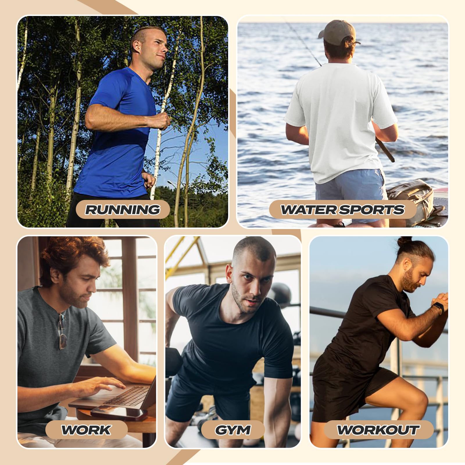 Men's Workout Shirts - Moisture Wicking Dry Fit Black T-Shirt for Gym, Running & Athletic Activities | Breathable Crew Neck Short Sleeve Activewear for Men