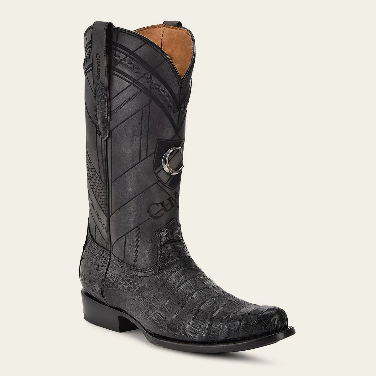 Men's Cuadra Black Dress Cowboy Caiman Leather Boots S42FFY – Stylish Western Boots for Rodeo, Country Dance & Casual Wear