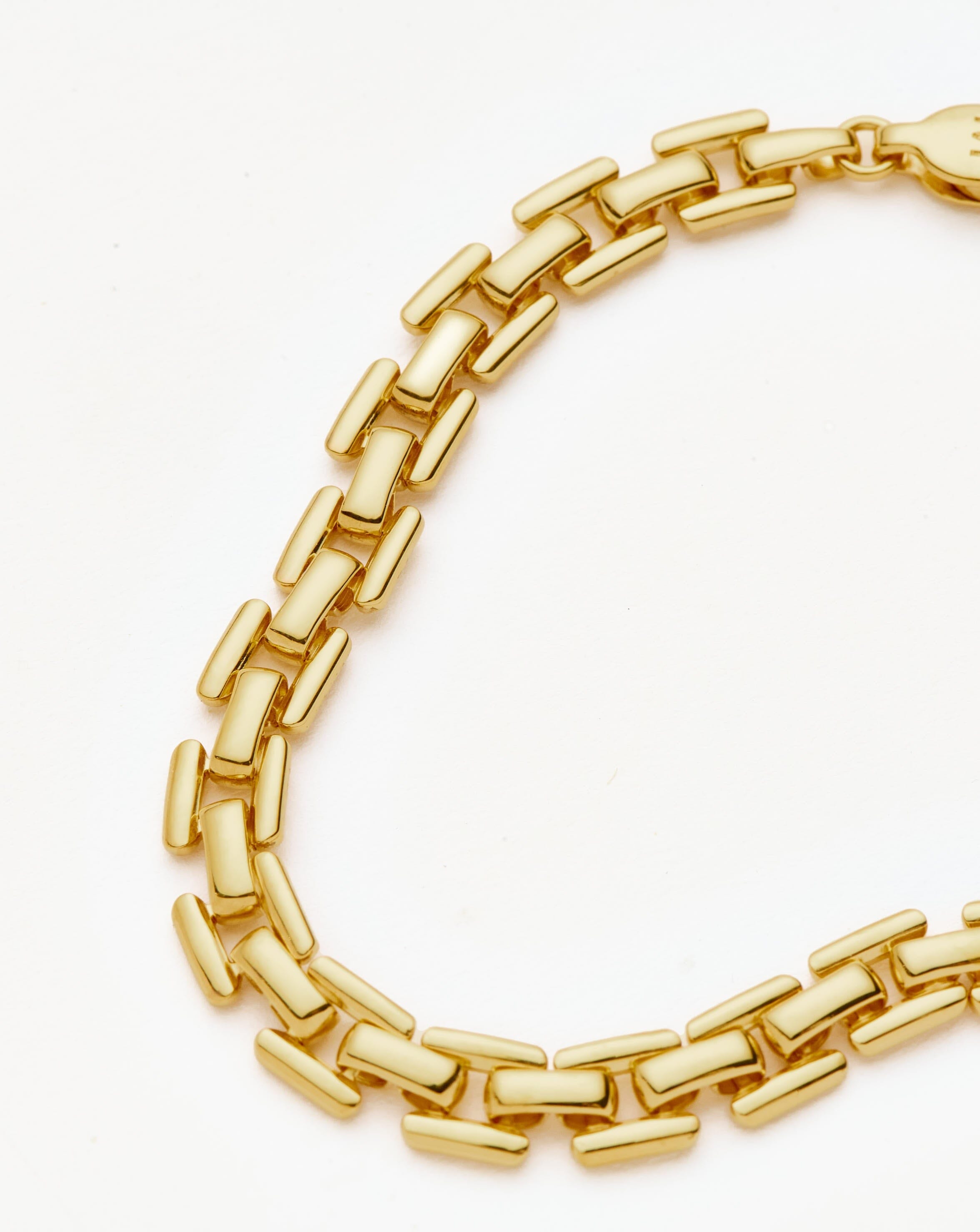 18K Gold Plated Timepiece Link Chain Bracelet - Elegant Watch Accessory for Women & Men | Perfect for Formal Events, Date Nights & Office Wear