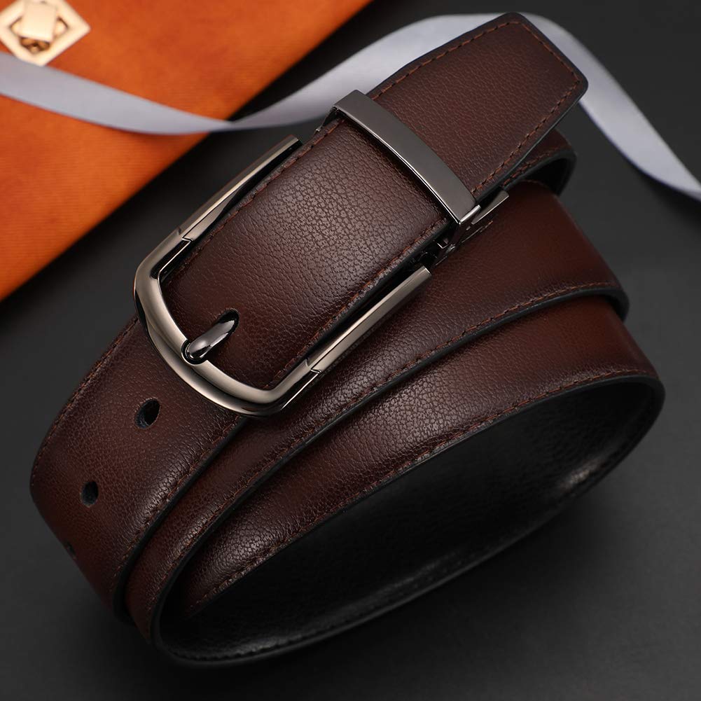 Men's Big & Tall Leather Belts - Black & Brown Reversible Dress Belt for Formal & Casual Wear | Perfect for Office, Business, Wedding & Everyday Use
