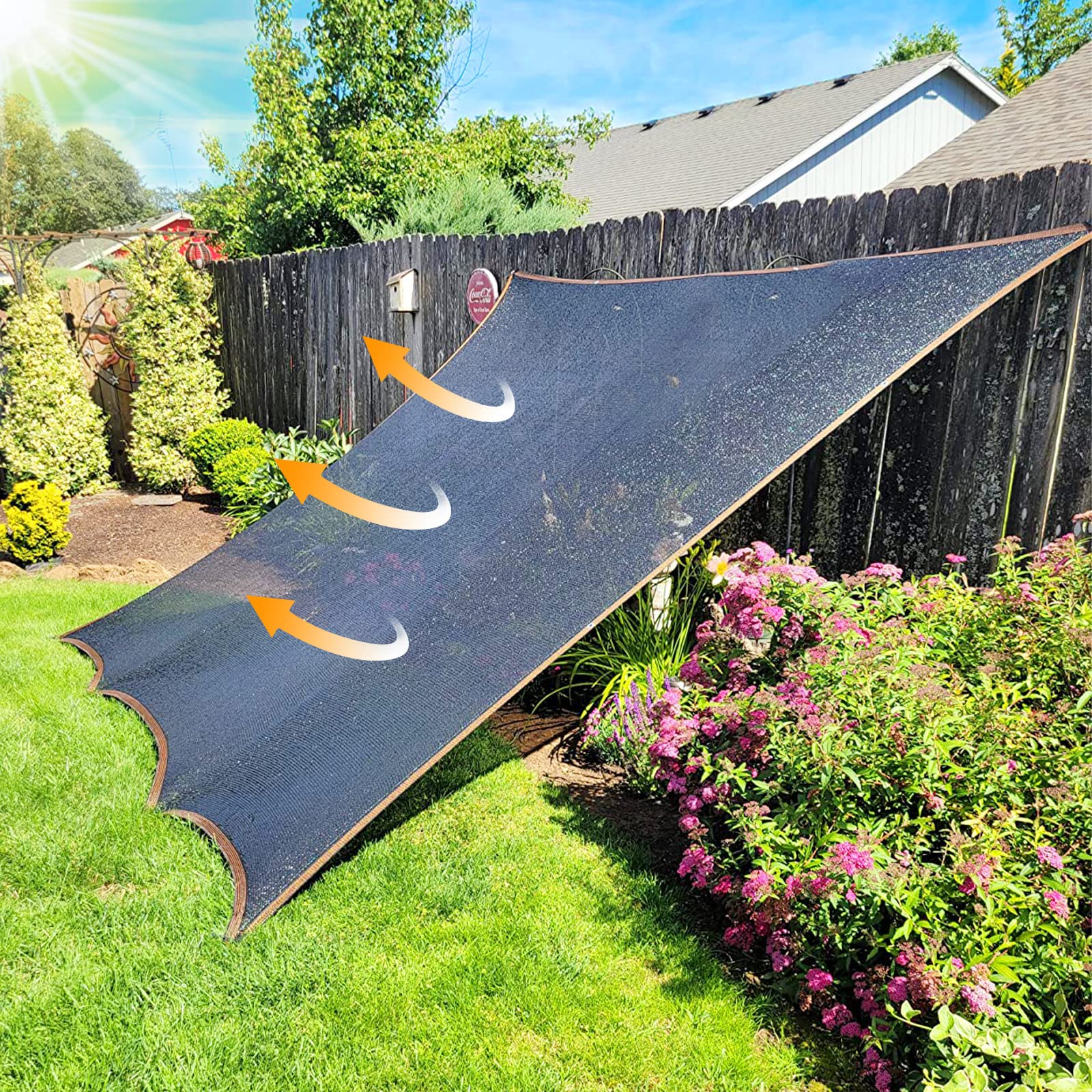 70% Sunblock Shade Cloth for Greenhouse & Garden - UV Resistant Plant Cover for Outdoor Pergola, Patio, Lawn, Kennel & Chicken Coop - Perfect for Sun Protection & Plant Growth
