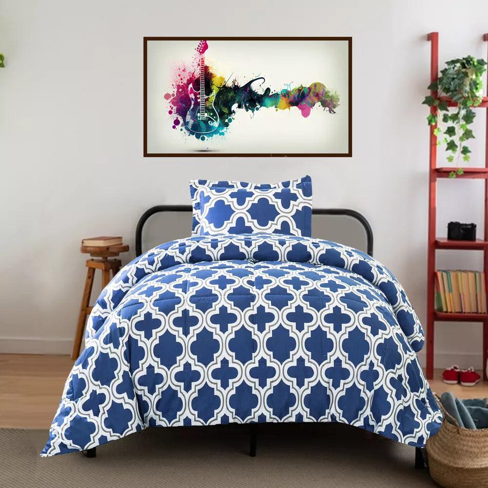 Back to School Essentials Kit - Twin & Twin XL Dorm Bedding Set in Navy Blue | Perfect for College Dorm Room, Student Housing & First Apartment
