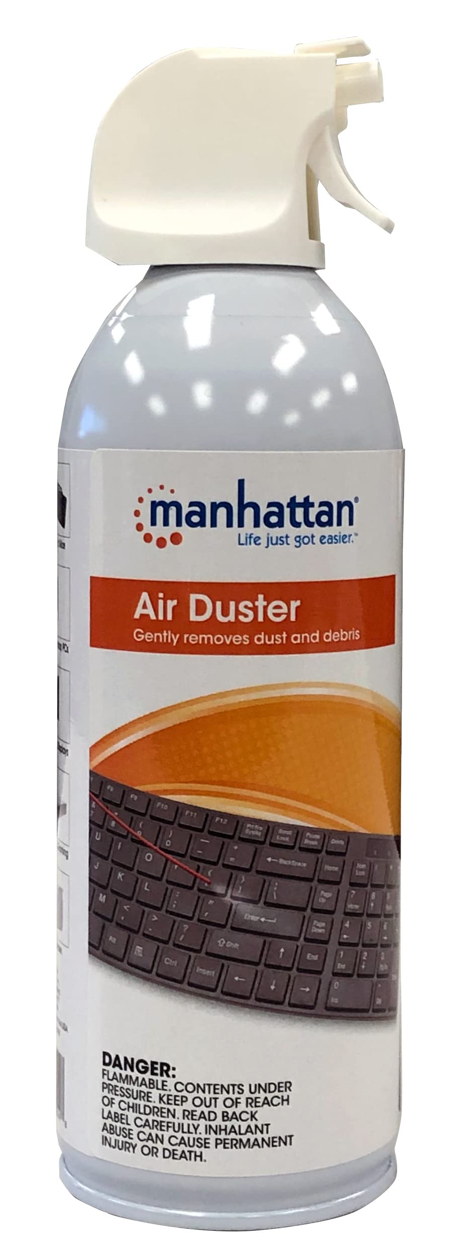 Manhattan 12-Pack Compressed Air Duster Can – 8 Oz Disposable Canister for Computer, Keyboard & Electronics Cleaning – 3-Year Manufacturer Warranty (Model 425148) – Ideal for Office, Home & Workshop Use
