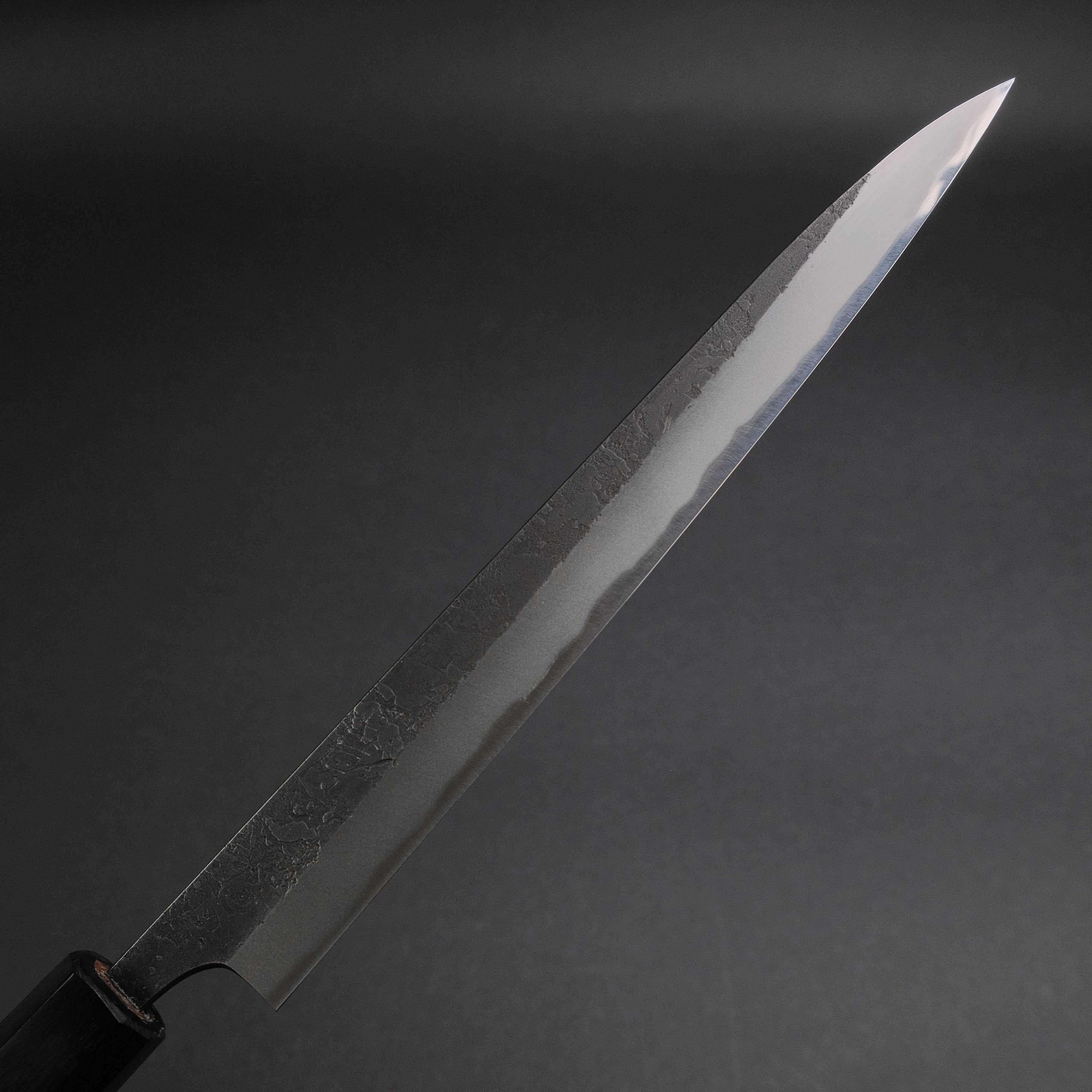 Akifusa Wakui Kurouchi Nashiji Blue #2 Sujihiki 210mm Japanese Chef Knife with Ebony Handle - Premium Slicing Knife for Sushi, Meat & Fish - Professional Kitchen & Home Cooking Essential (Discounted)