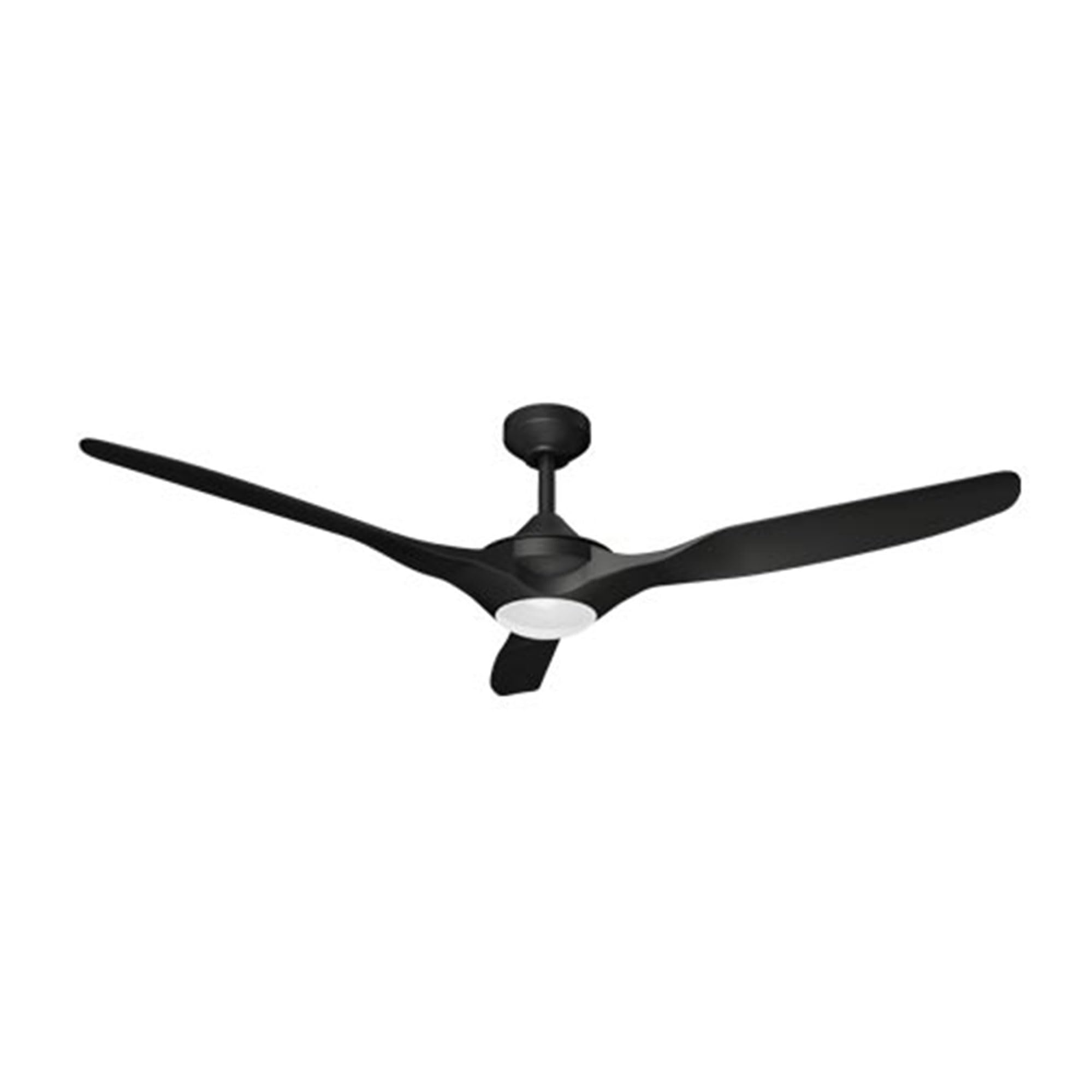 Breez Delta 52 Inch Ceiling Fan with LED Light and Remote Control - Indoor Outdoor Use - Modern Black Finish - Perfect for Patio, Bedroom, and Living Room Cooling